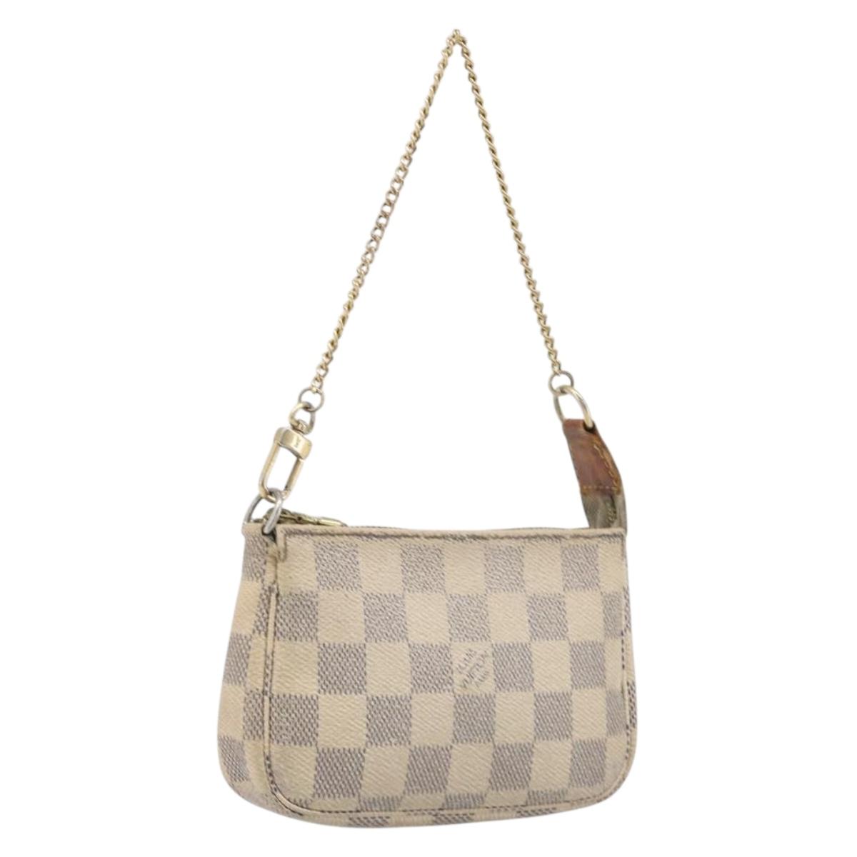 LOUIS VUITTON Damier Azur Mini Pochette Accessoires Pouch N63005 LV Auth 201544