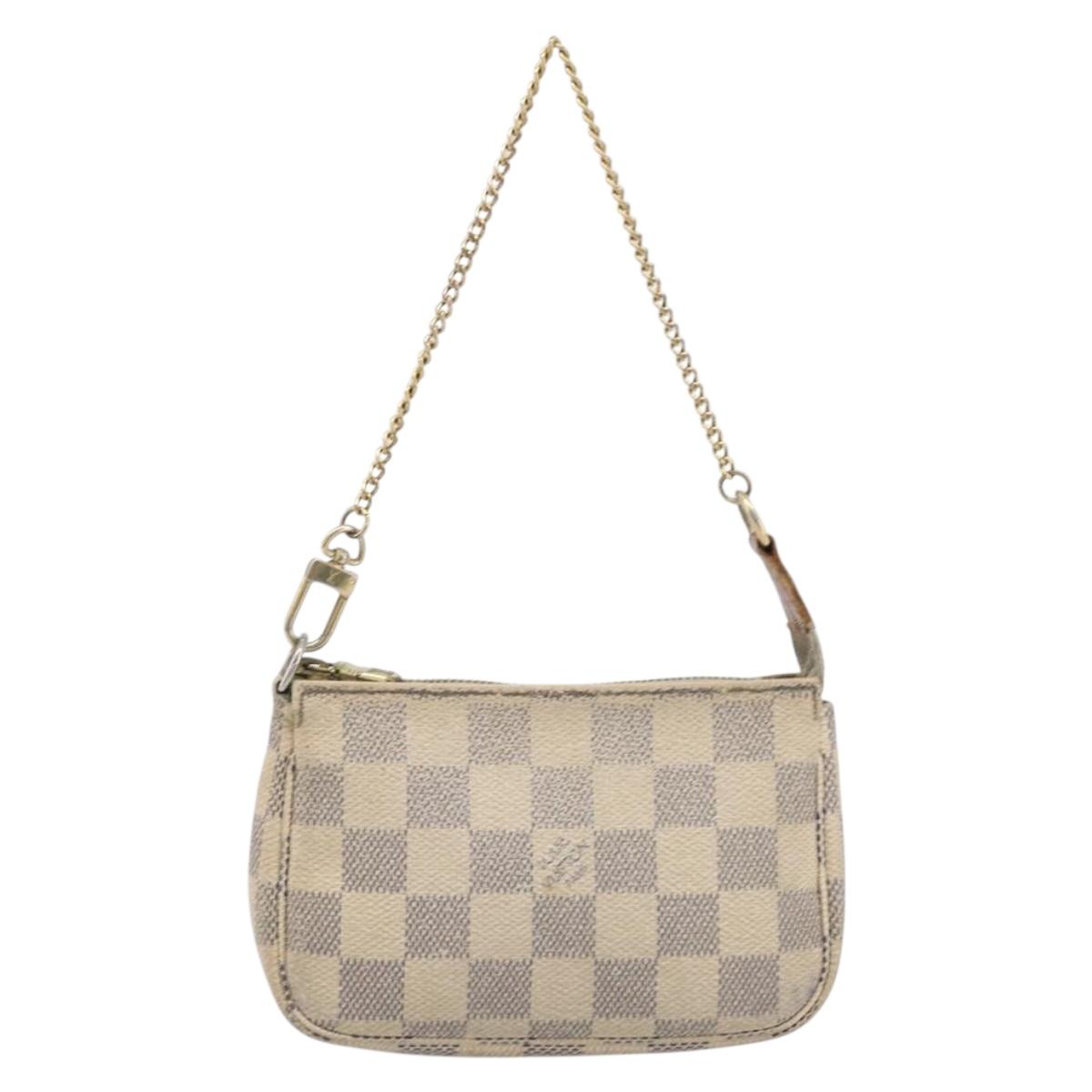 LOUIS VUITTON Damier Azur Mini Pochette Accessoires Pouch N63005 LV Auth 201544