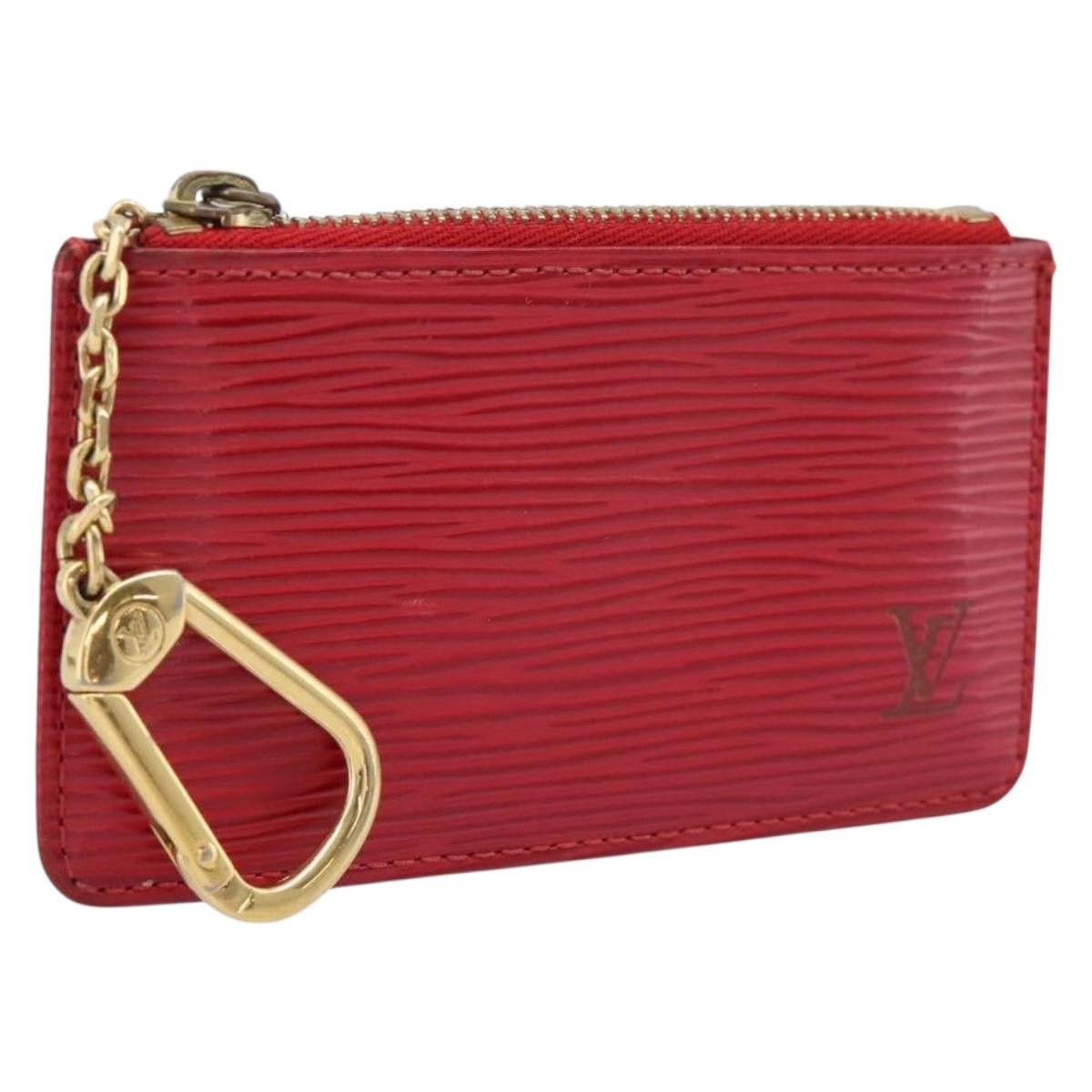 LOUIS VUITTON Epi Pochette Cles Coin Purse Red M63807 LV Auth 201546