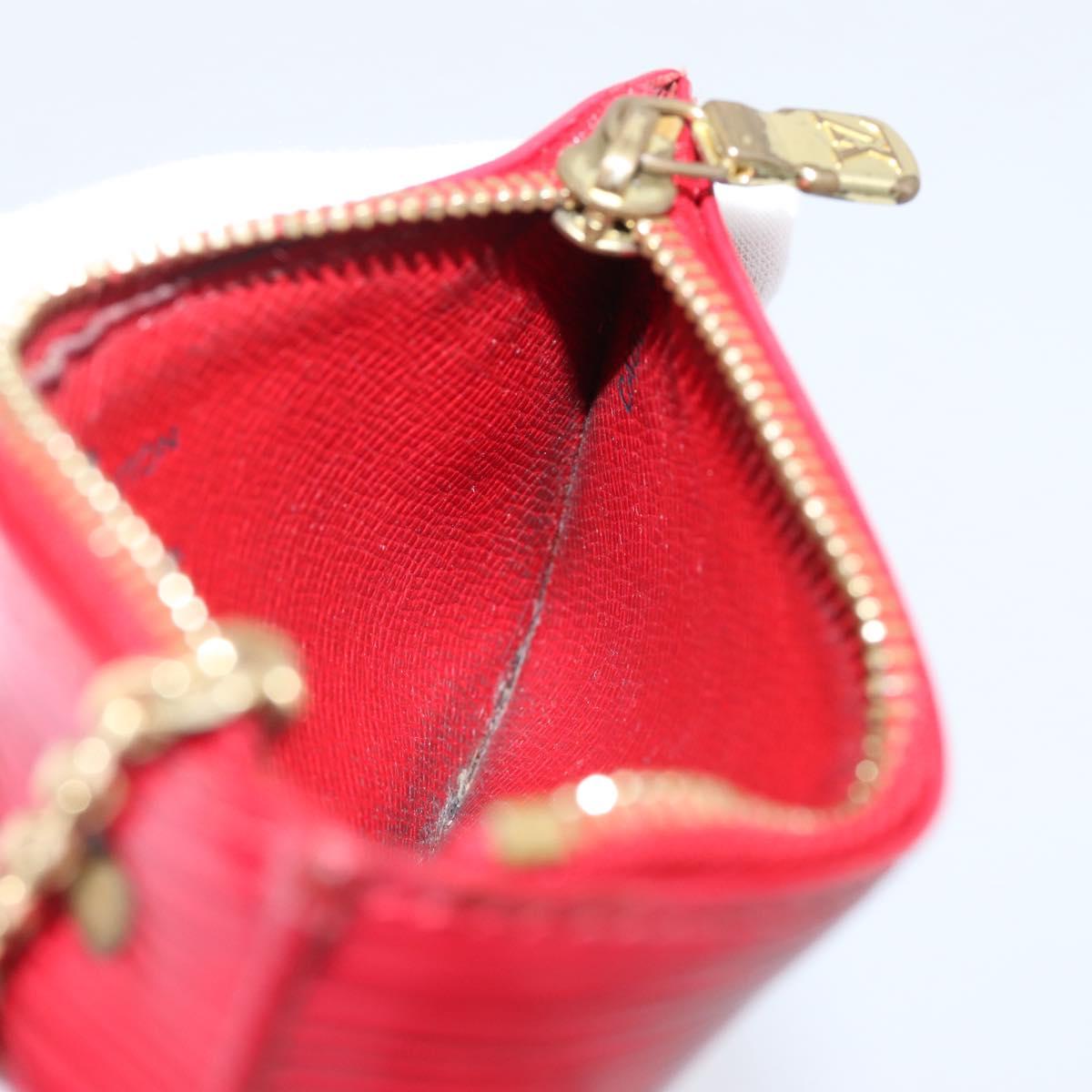 LOUIS VUITTON Epi Pochette Cles Coin Purse Red M63807 LV Auth 201546