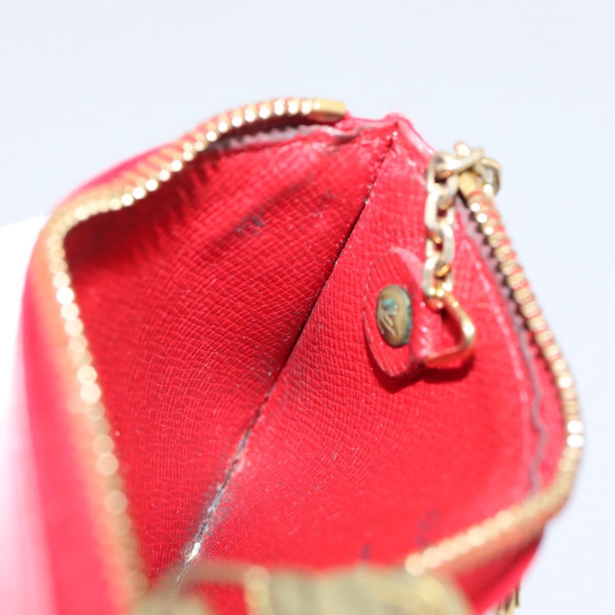 LOUIS VUITTON Epi Pochette Cles Coin Purse Red M63807 LV Auth 201546