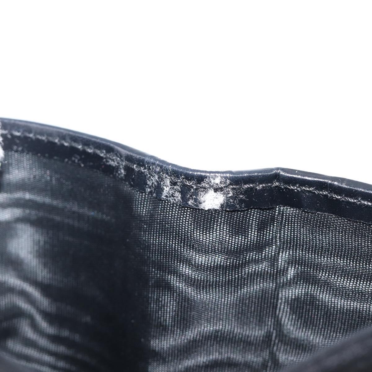 PRADA Wallet Satin Black Silver Auth 201549V
