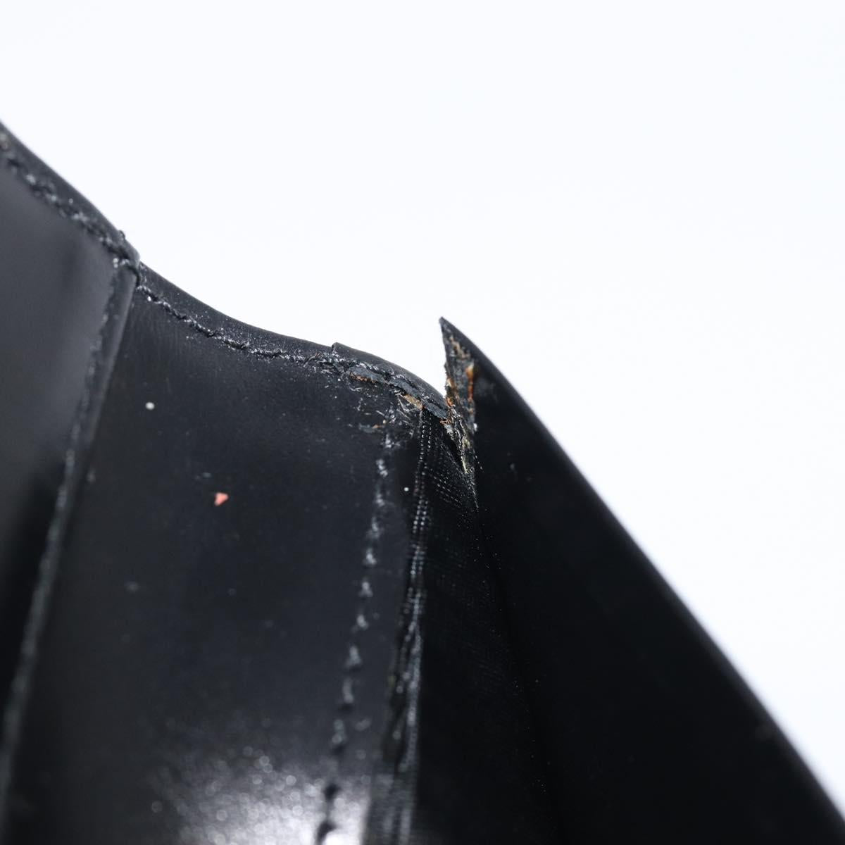 PRADA Wallet Satin Black Silver Auth 201549V
