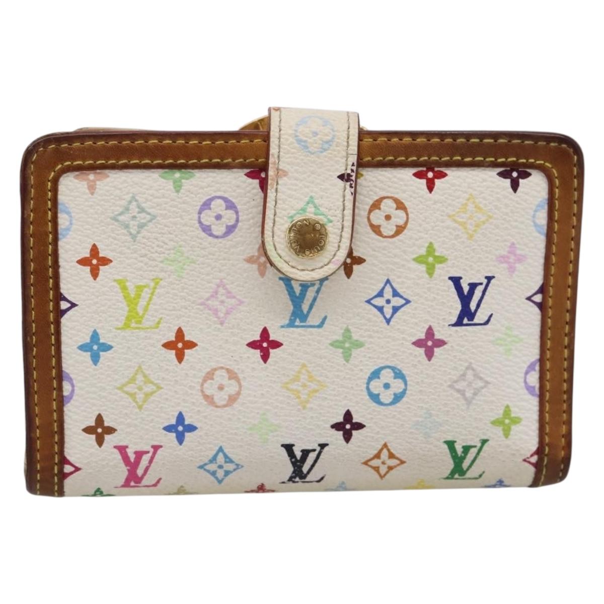 LOUIS VUITTON Porte Monnaie Viennois Wallet White M92987 LV Auth 201555