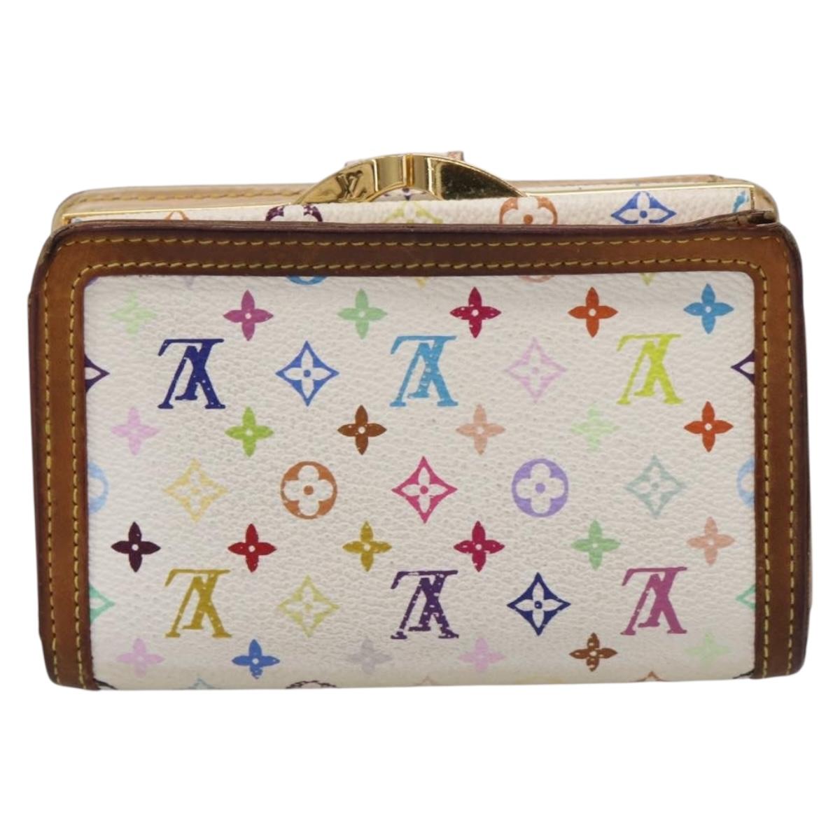 LOUIS VUITTON Porte Monnaie Viennois Wallet White M92987 LV Auth 201555