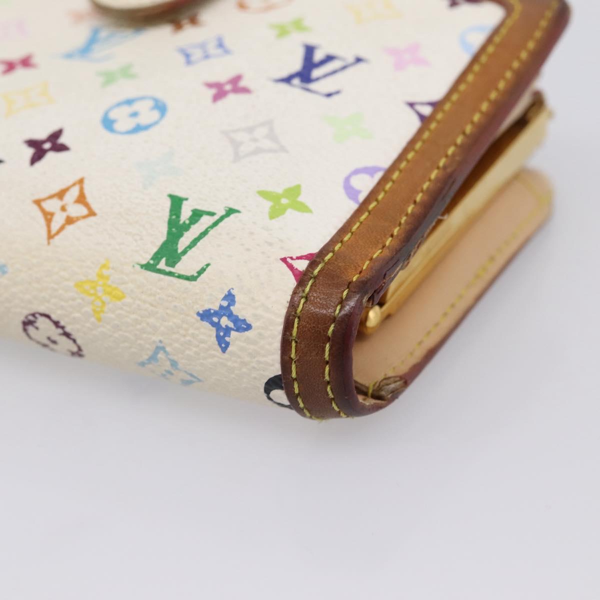 LOUIS VUITTON Porte Monnaie Viennois Wallet White M92987 LV Auth 201555