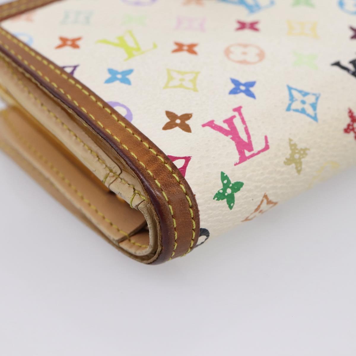 LOUIS VUITTON Porte Monnaie Viennois Wallet White M92987 LV Auth 201555