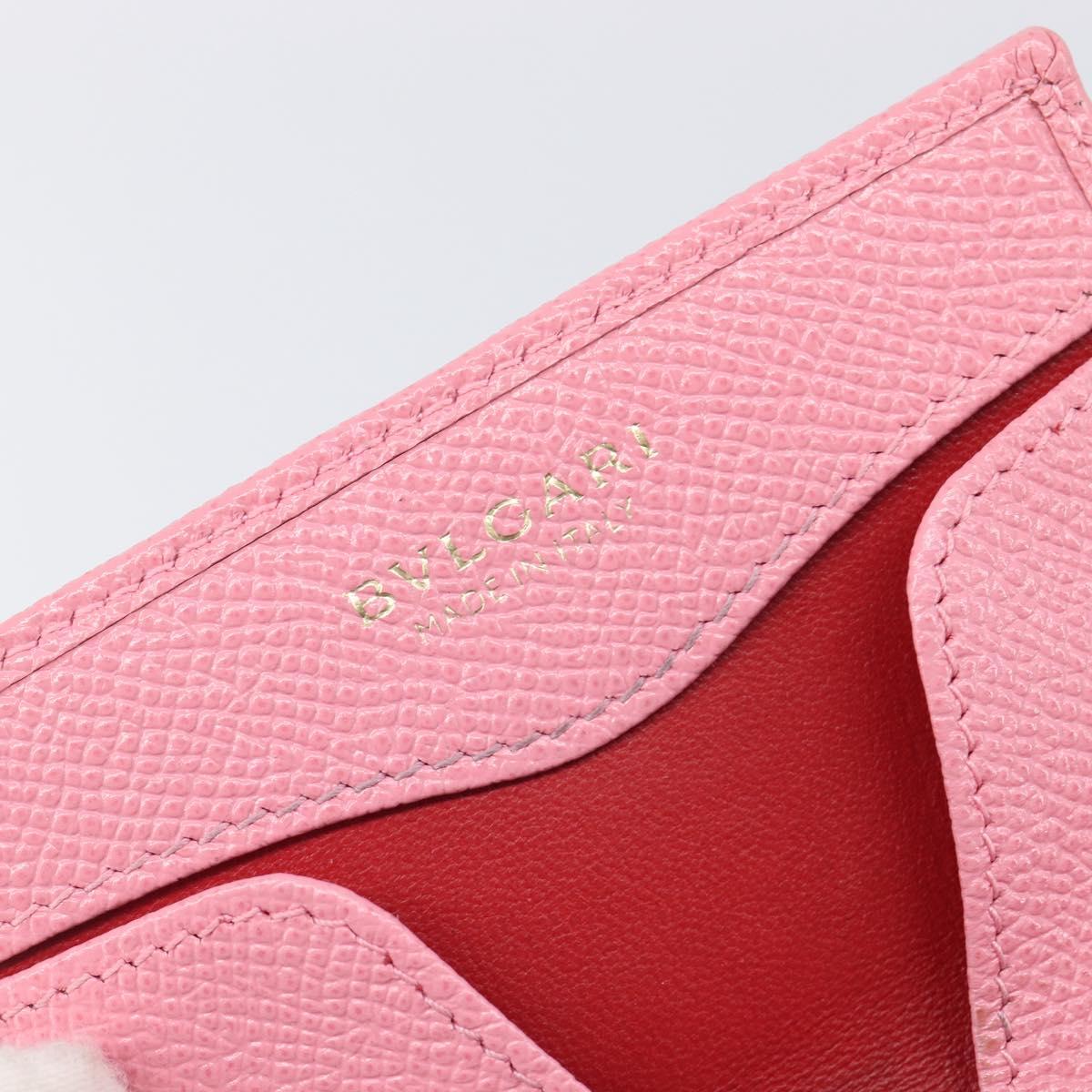 BVLGARI Coin Purse Leather Pink Gold Auth 201561V