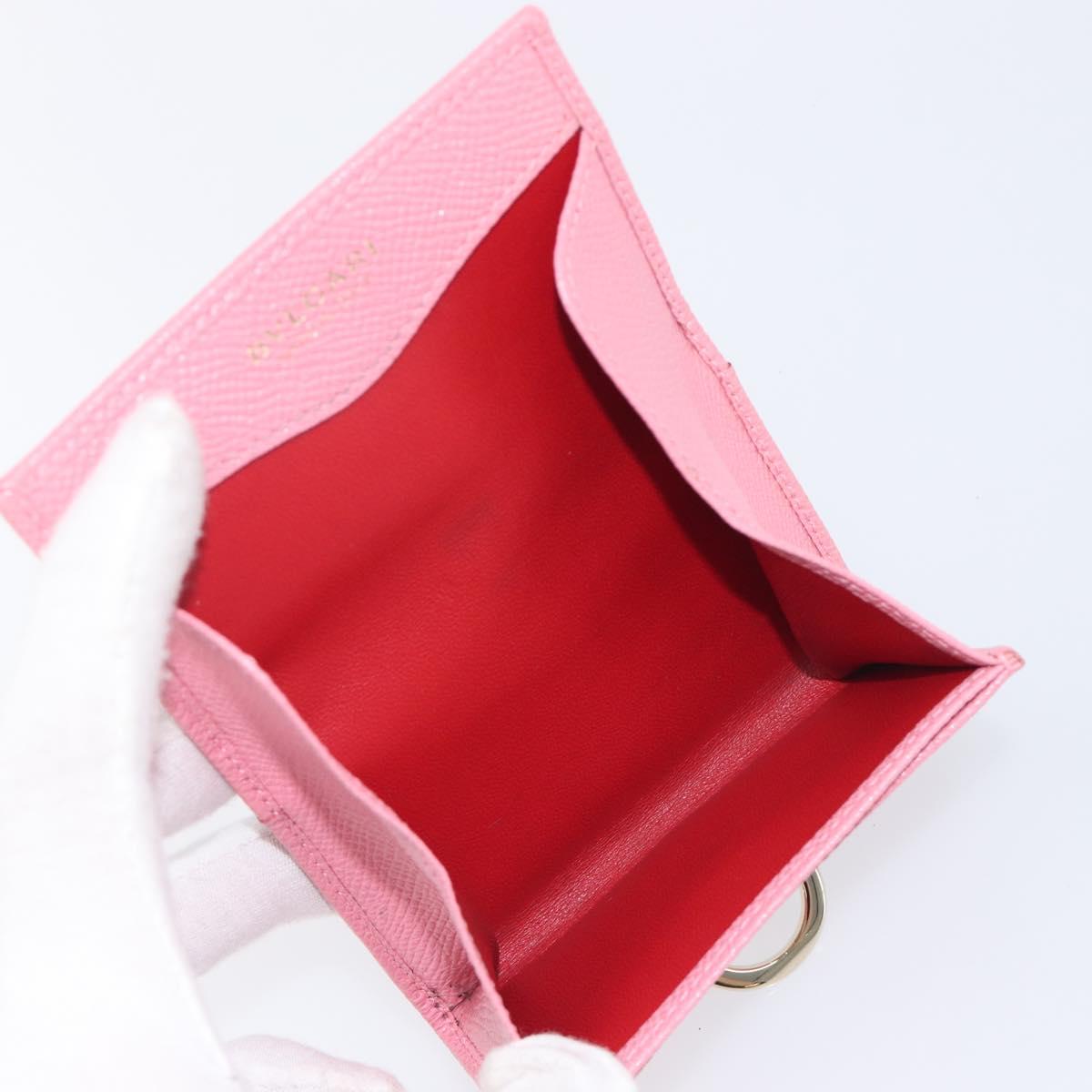BVLGARI Coin Purse Leather Pink Gold Auth 201561V