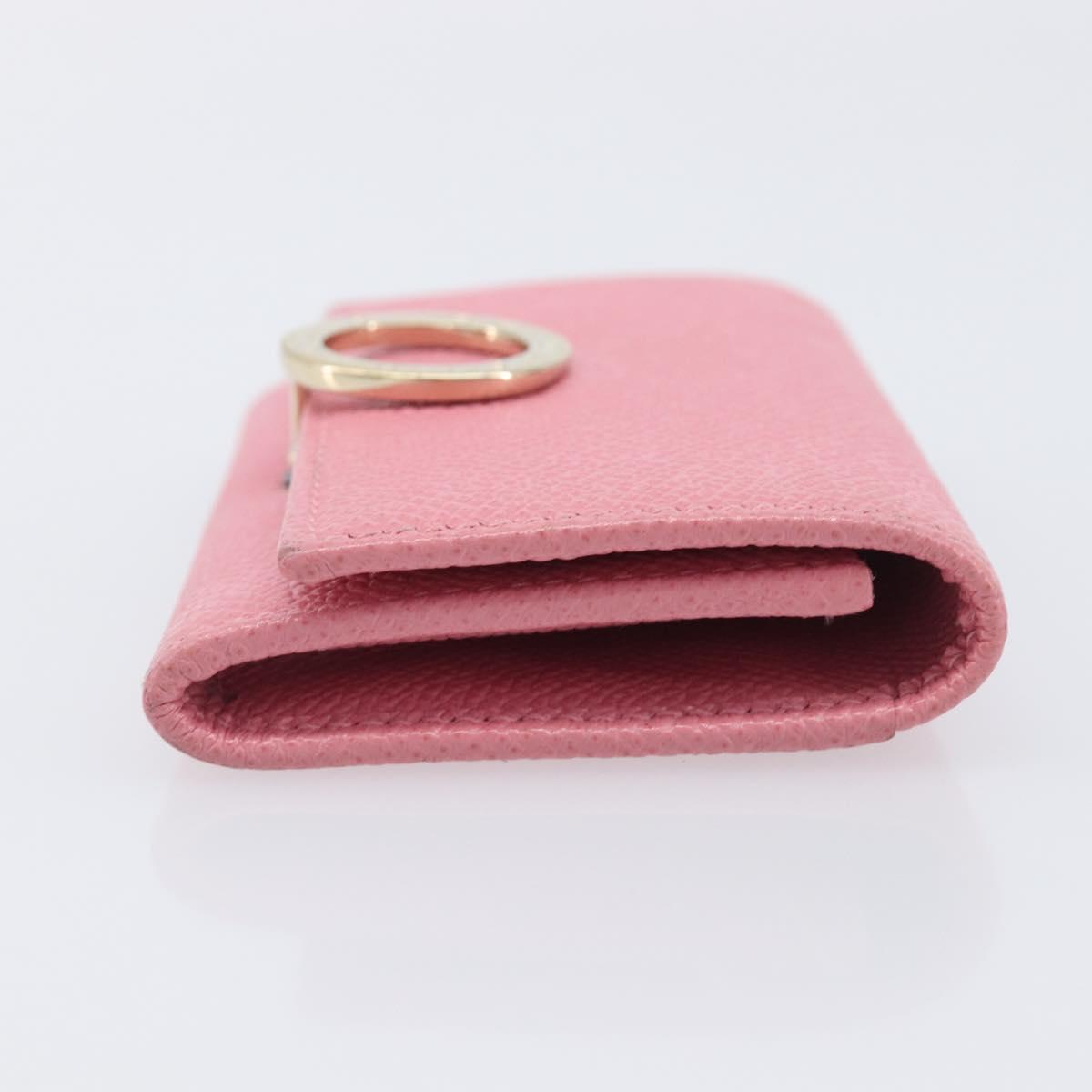 BVLGARI Coin Purse Leather Pink Gold Auth 201561V