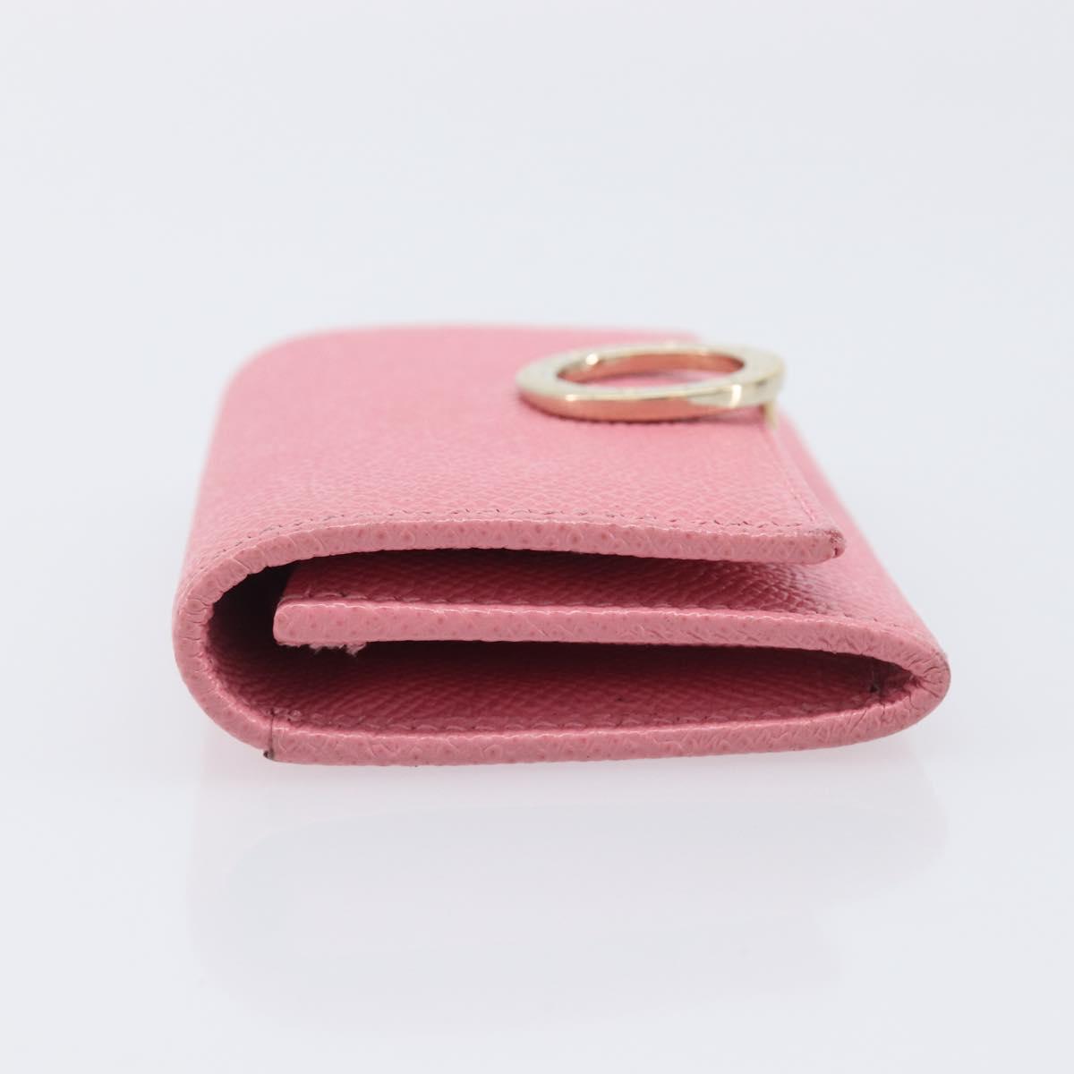 BVLGARI Coin Purse Leather Pink Gold Auth 201561V