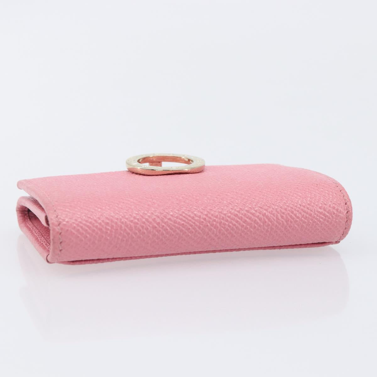 BVLGARI Coin Purse Leather Pink Gold Auth 201561V