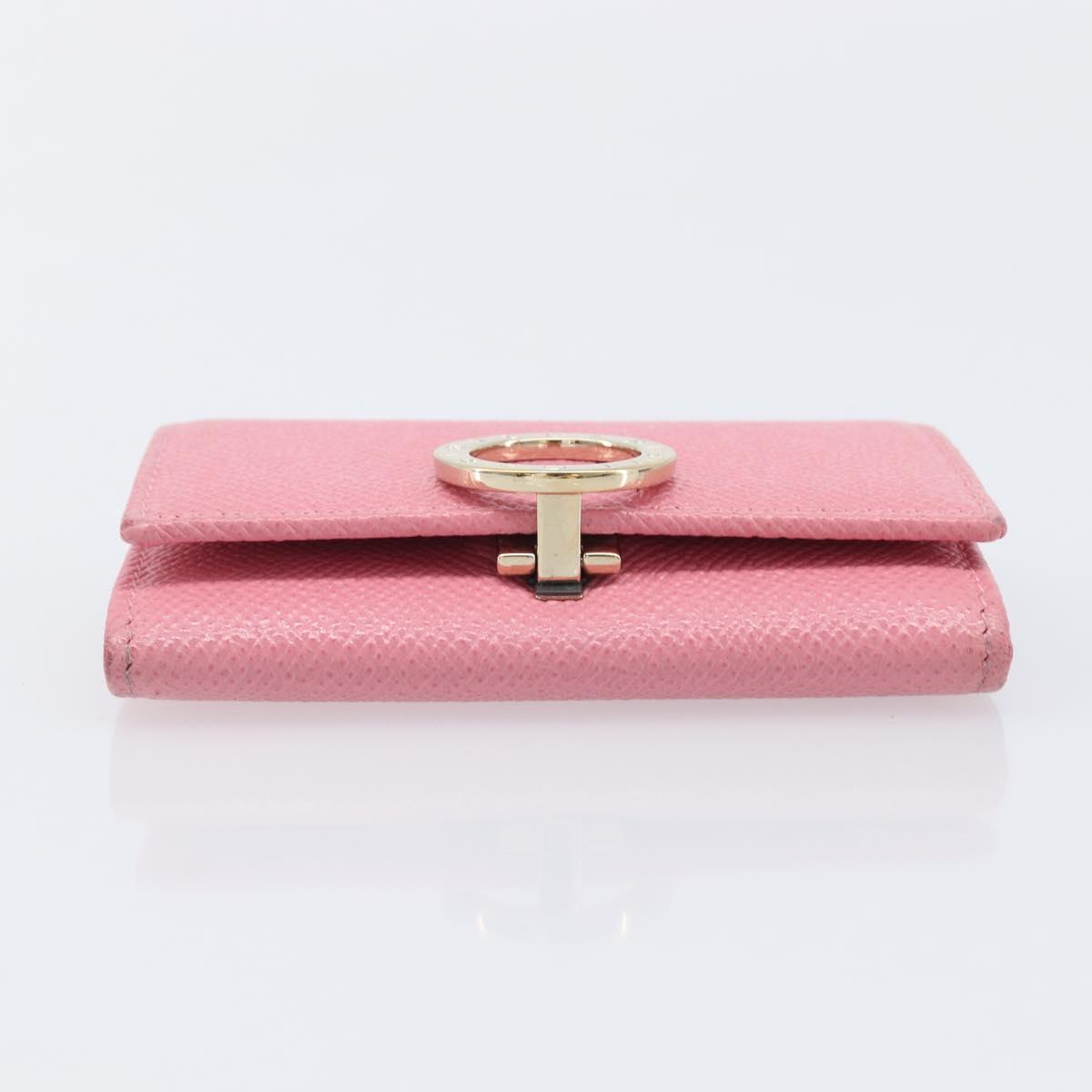 BVLGARI Coin Purse Leather Pink Gold Auth 201561V