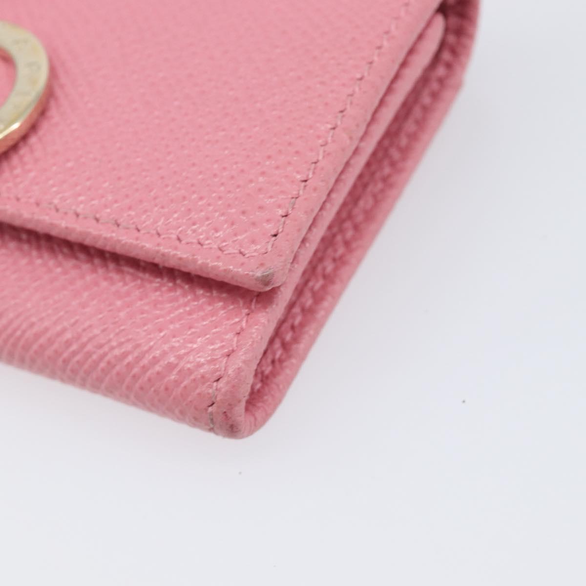 BVLGARI Coin Purse Leather Pink Gold Auth 201561V