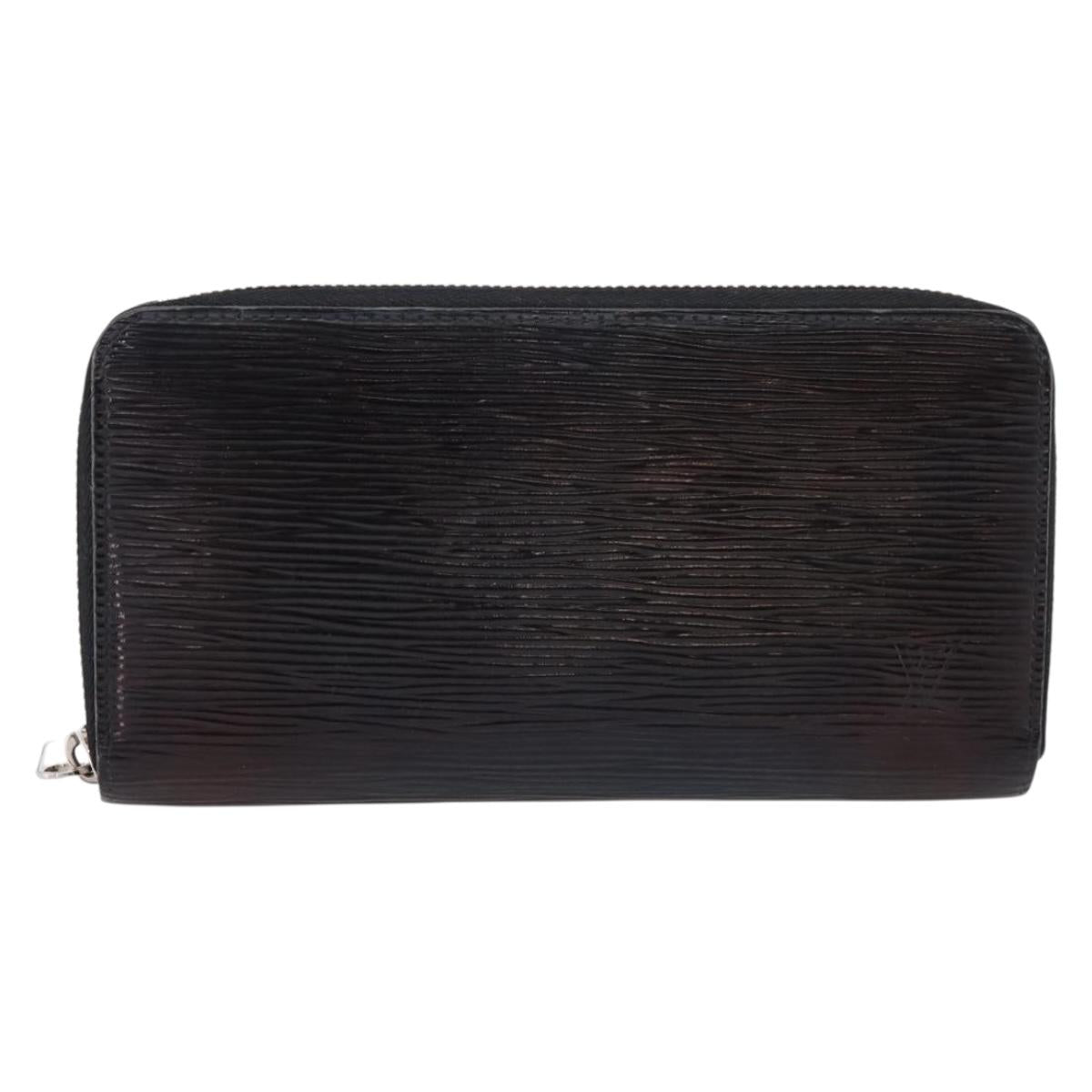 LOUIS VUITTON Epi Zippy Wallet Long Wallet Black M64838 LV Auth 201568A