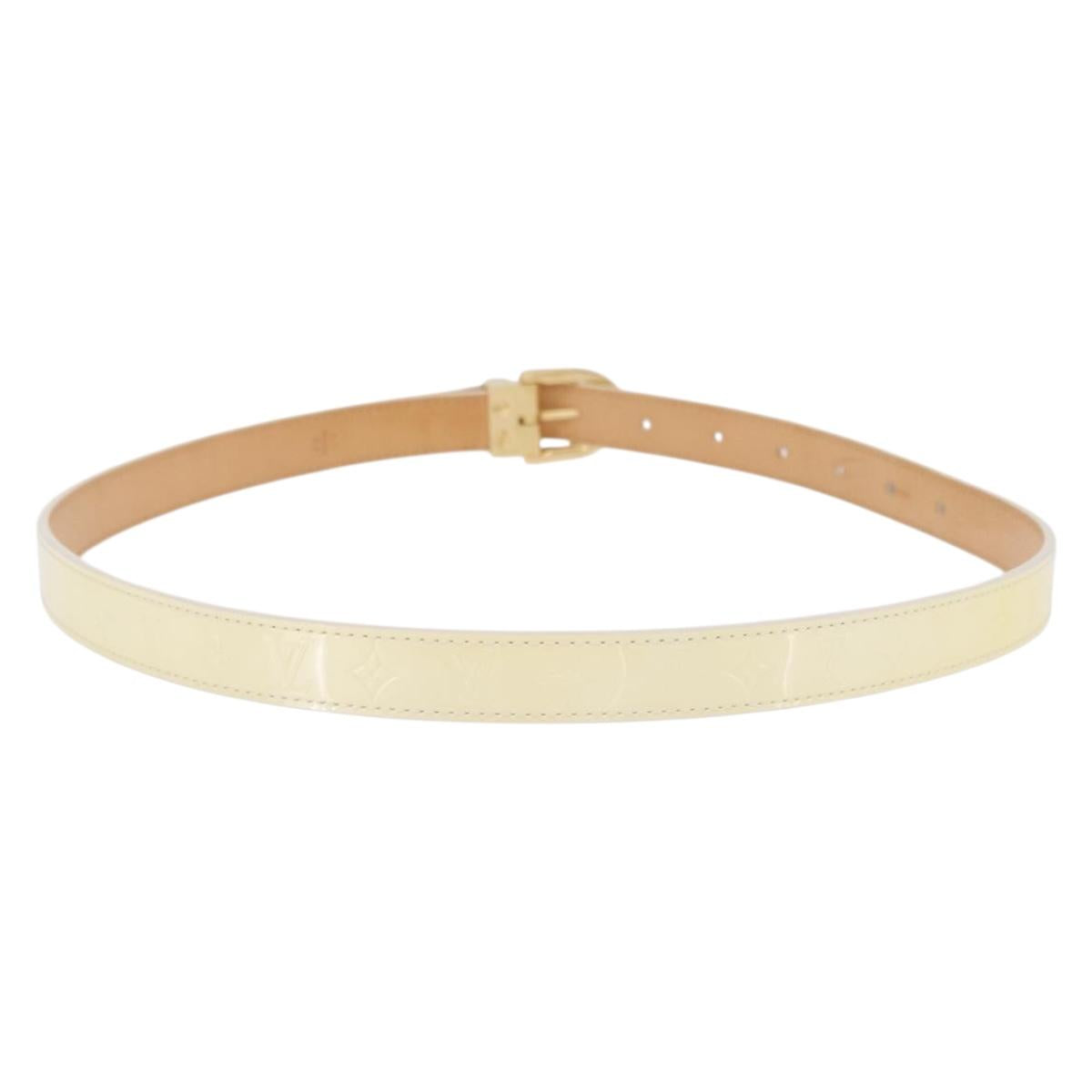 LOUIS VUITTON Monogram Vernis Belt 38.2"" 80/32 Perle RI1016 LV Auth 201570V