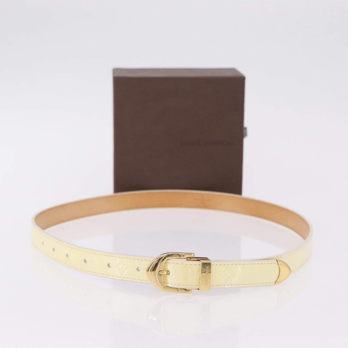 LOUIS VUITTON Monogram Vernis Belt 38.2"" 80/32 Perle RI1016 LV Auth 201570V