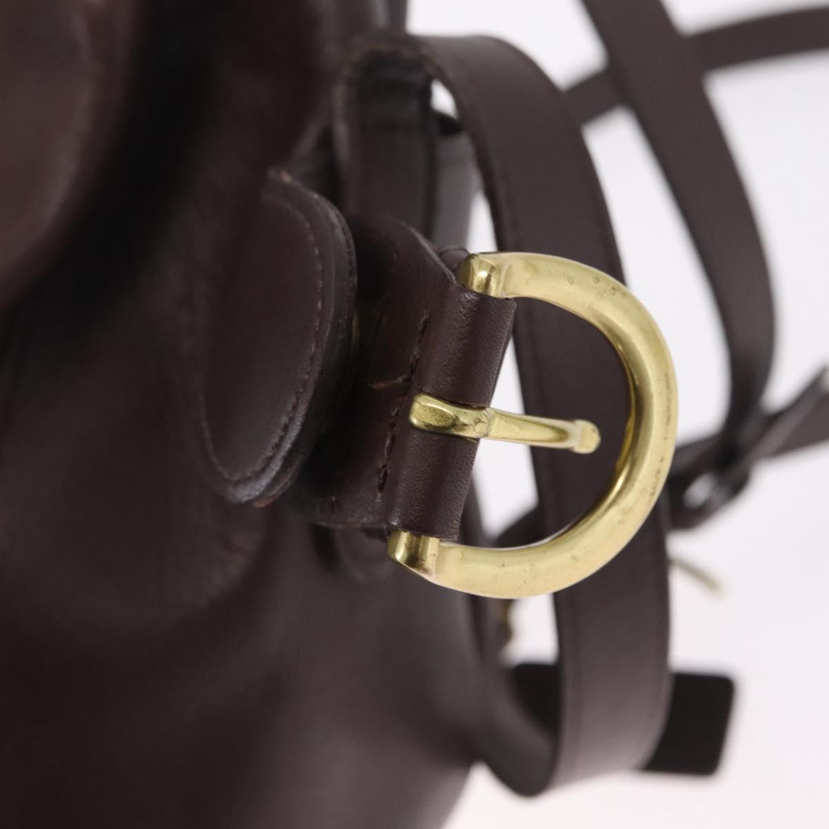 Coach Shoulder Bag Leather Brown Gold Auth 201696A