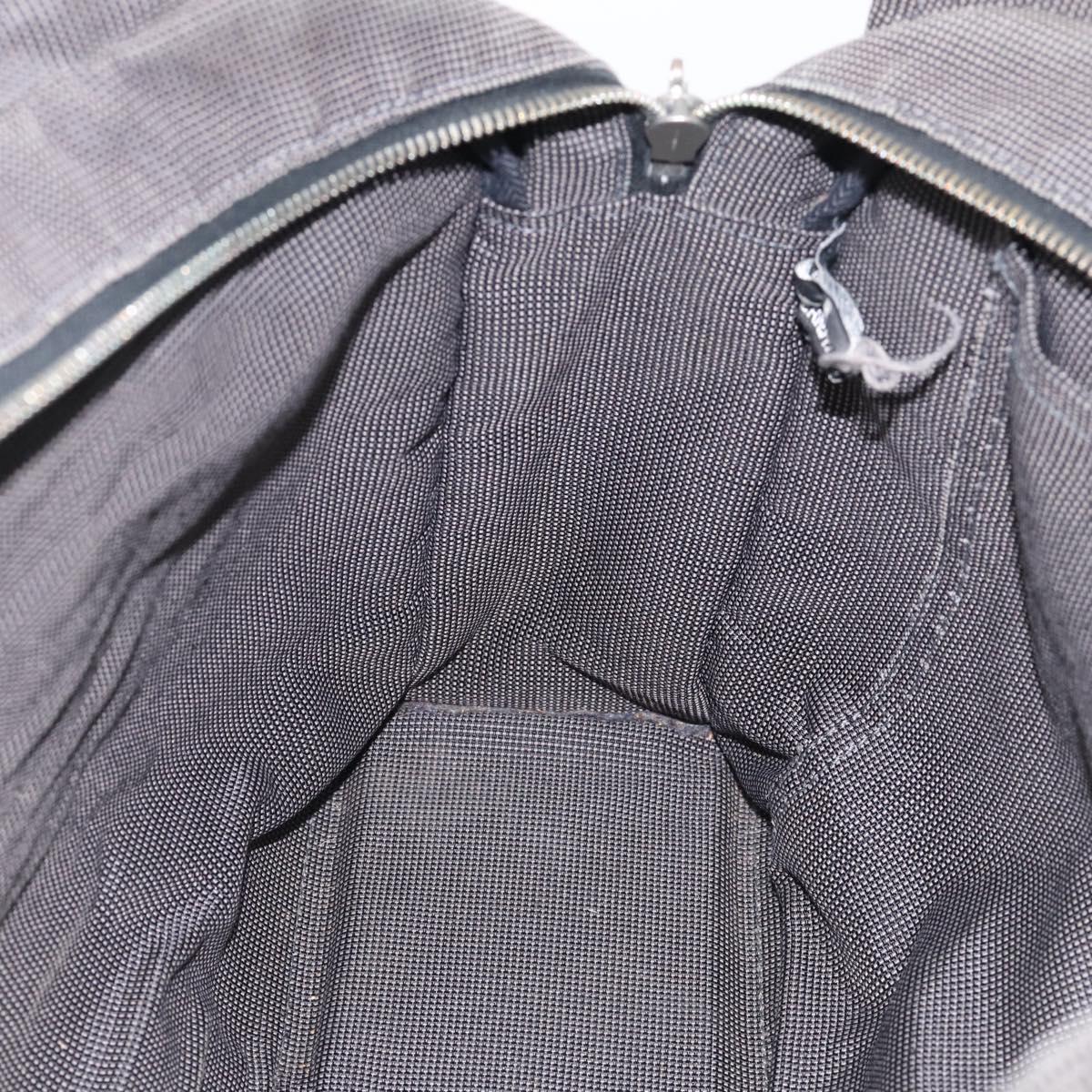 HERMES Her Line Tote MM Tote Bag Canvas Gray Silver Auth 201702