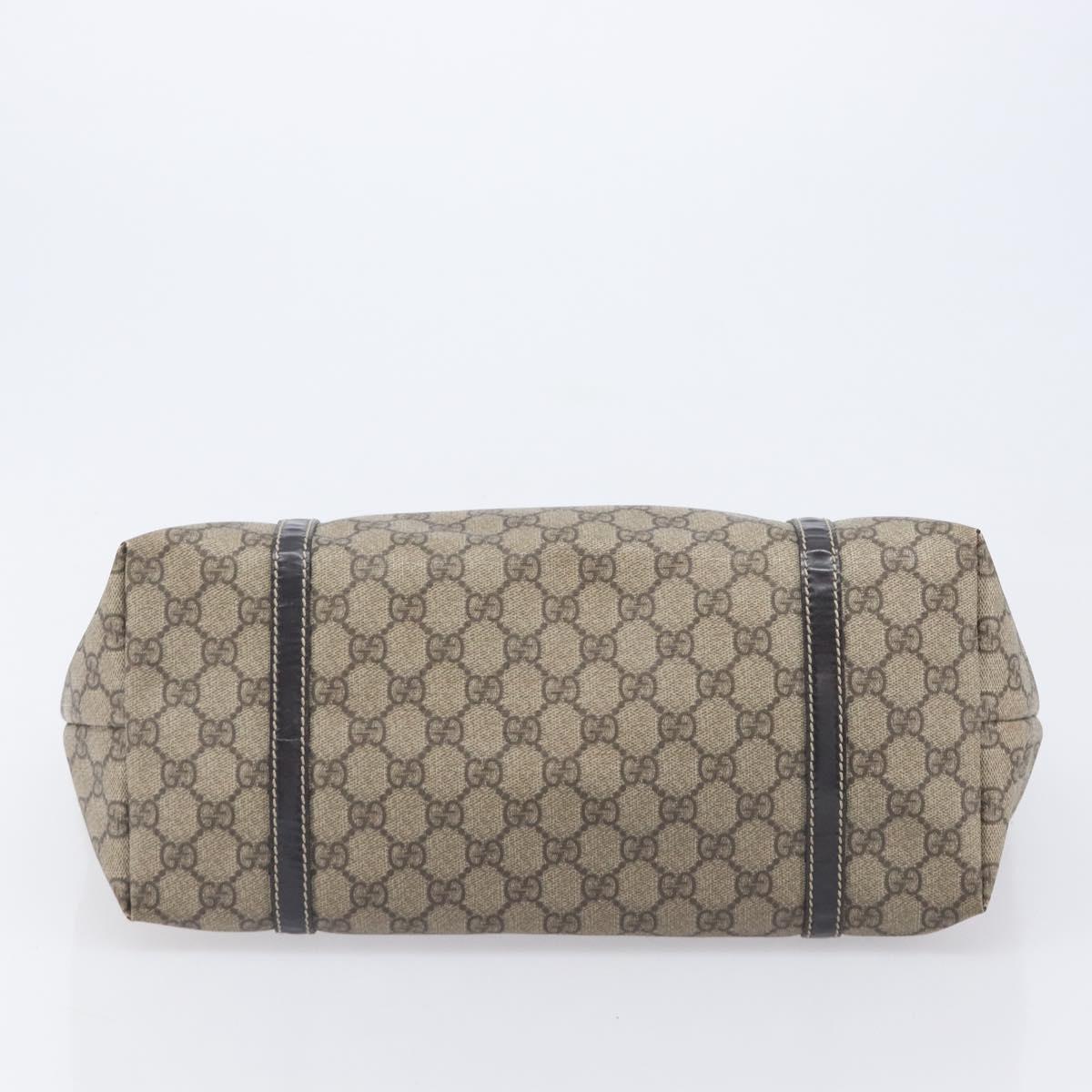 GUCCI GG Supreme Tote Bag PVC Beige Gold 197953 Auth 201705