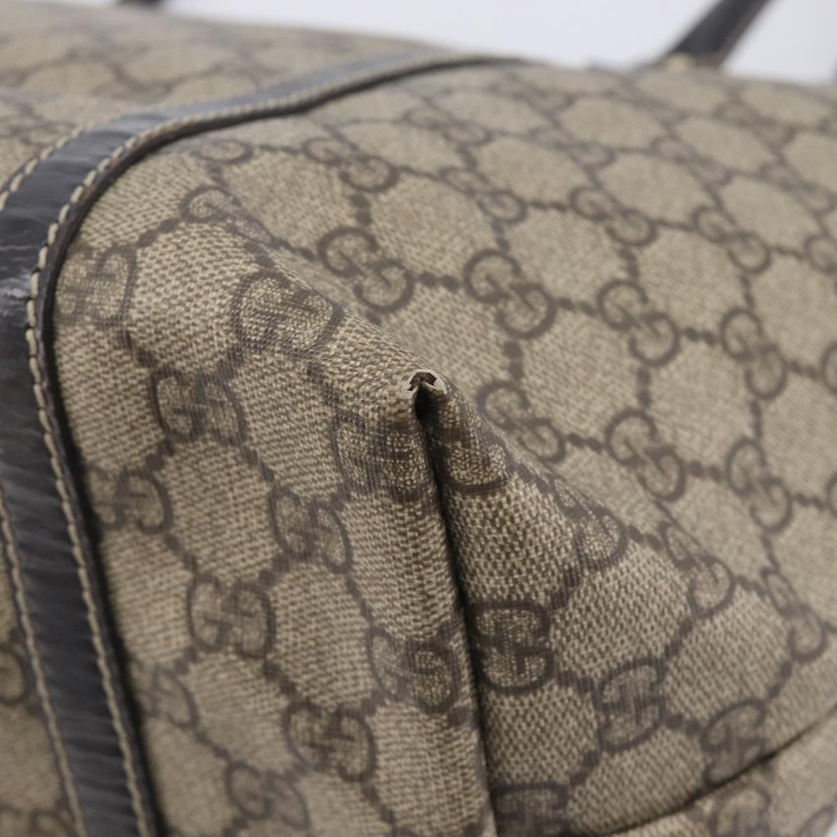 GUCCI GG Supreme Tote Bag PVC Beige Gold 197953 Auth 201705