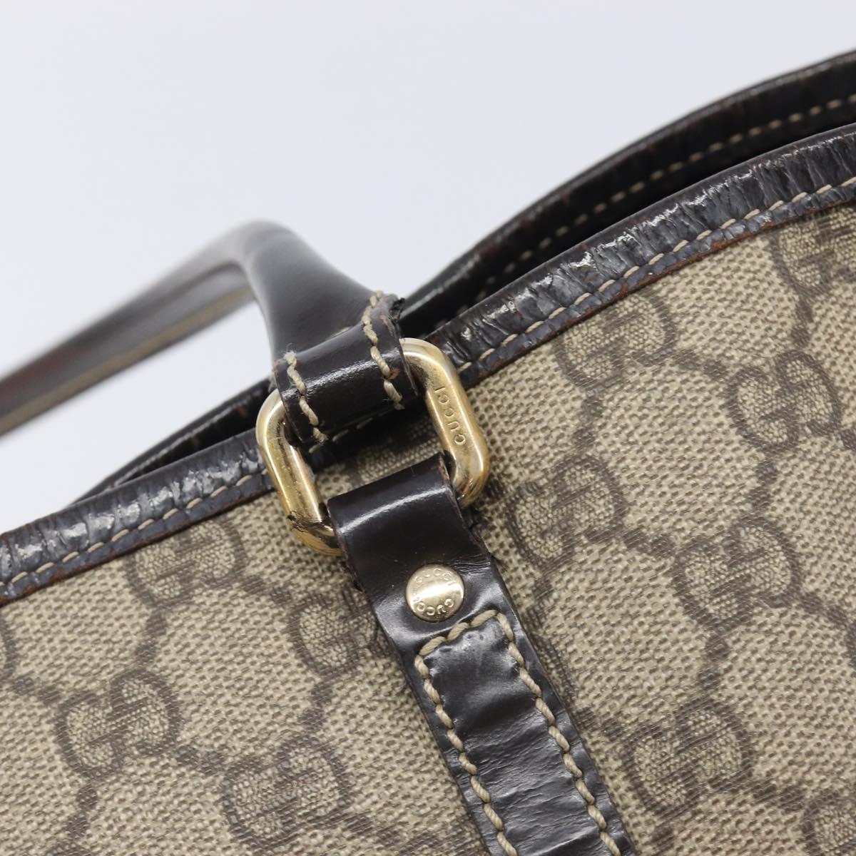 GUCCI GG Supreme Tote Bag PVC Beige Gold 197953 Auth 201705