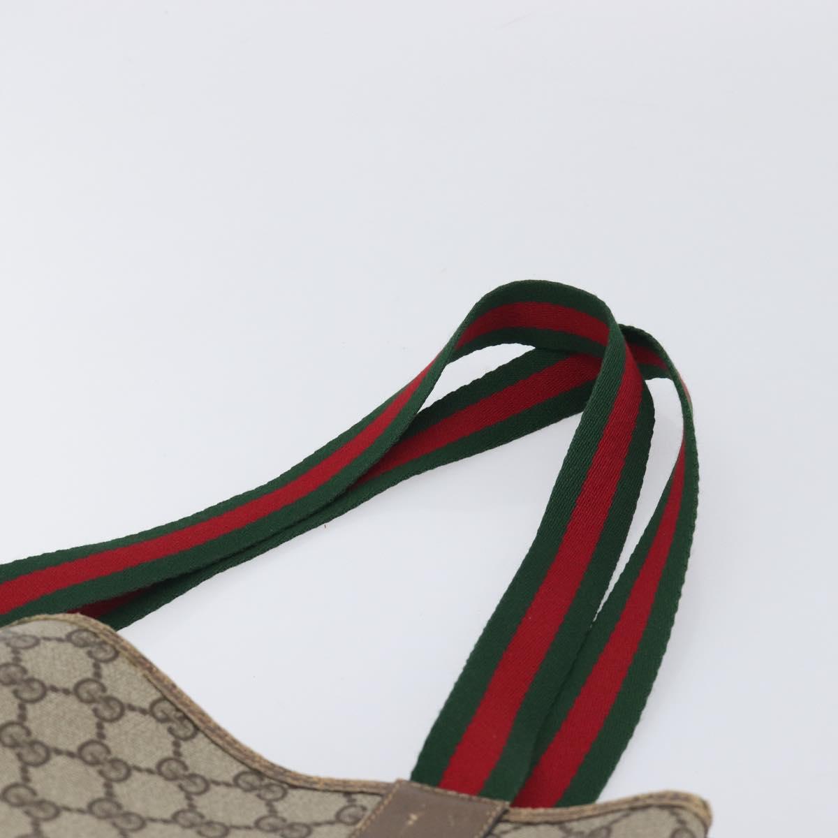 GUCCI GG Supreme Web Sherry Line Tote Bag PVC Beige 39 02 003 Auth 201706