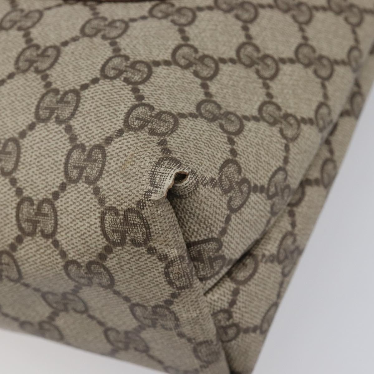 GUCCI GG Supreme Web Sherry Line Tote Bag PVC Beige 39 02 003 Auth 201706