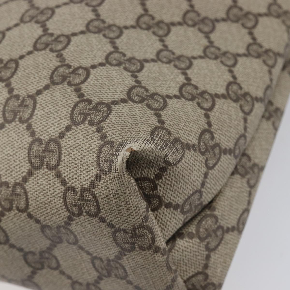 GUCCI GG Supreme Web Sherry Line Tote Bag PVC Beige 39 02 003 Auth 201706