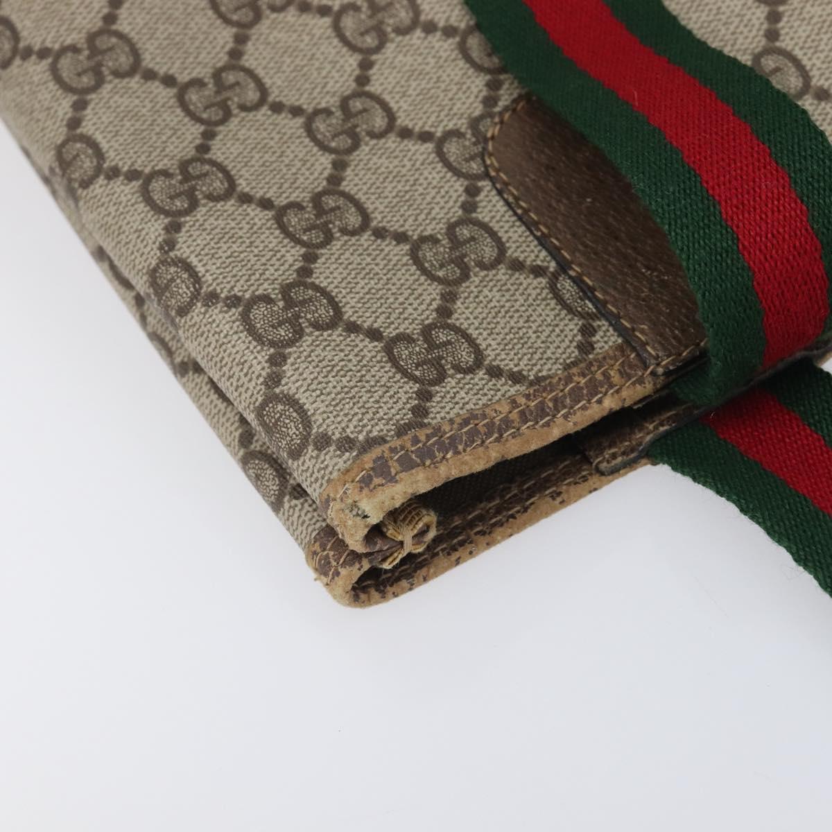 GUCCI GG Supreme Web Sherry Line Tote Bag PVC Beige 39 02 003 Auth 201706