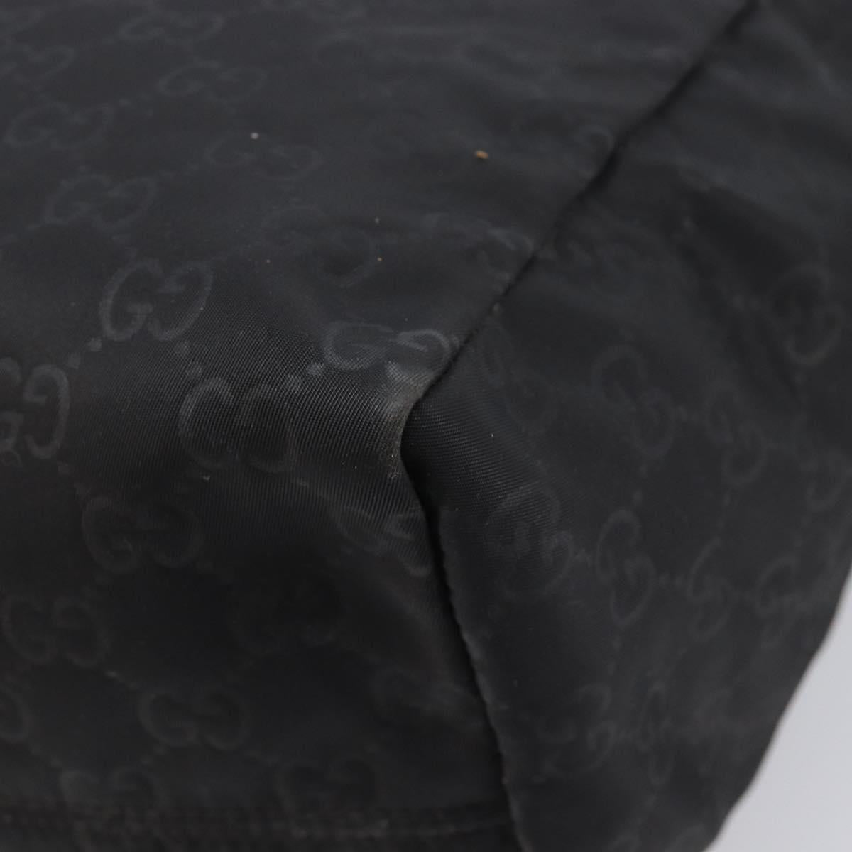 GUCCI GG Canvas Tote Bag Nylon Black 282439 Auth 201707