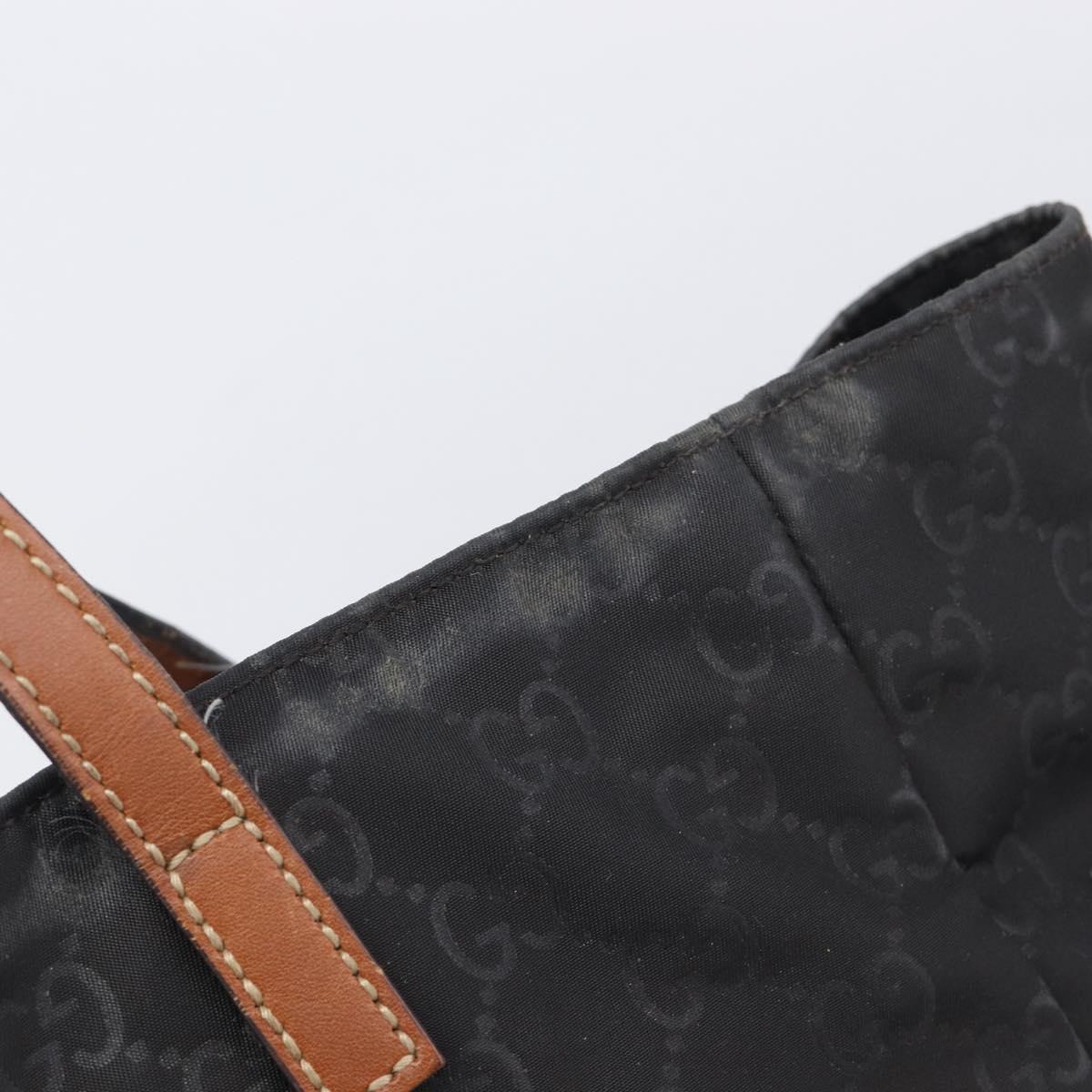 GUCCI GG Canvas Tote Bag Nylon Black 282439 Auth 201707