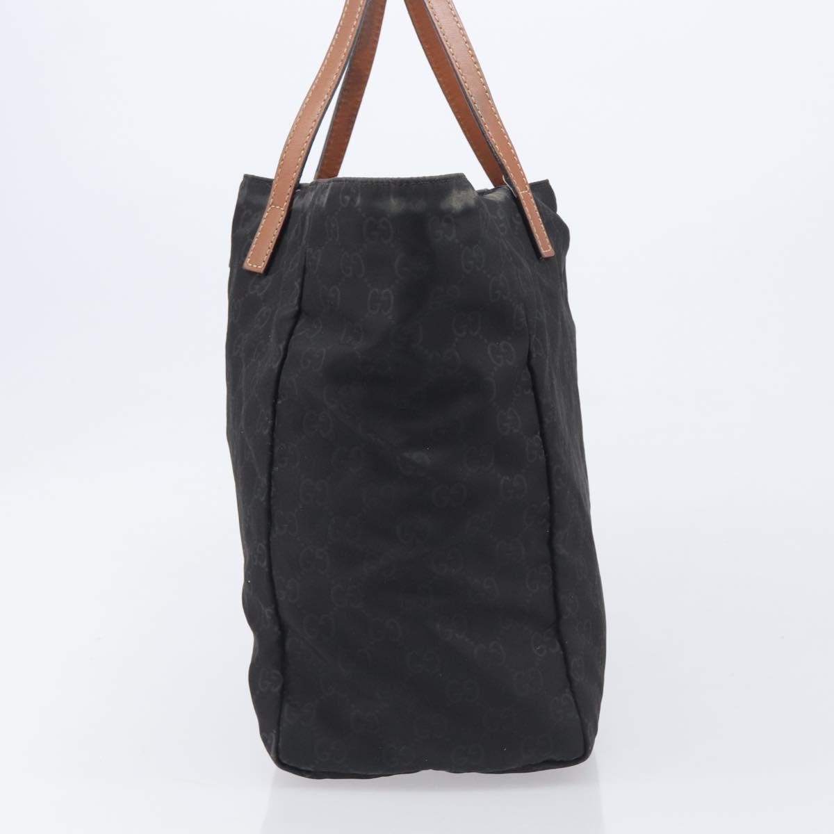 GUCCI GG Canvas Tote Bag Nylon Black 282439 Auth 201707