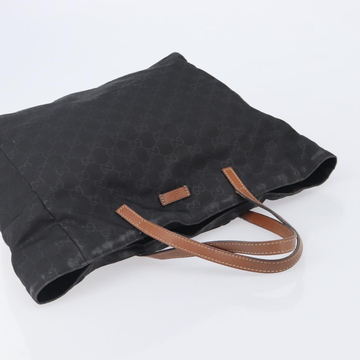GUCCI GG Canvas Tote Bag Nylon Black 282439 Auth 201707