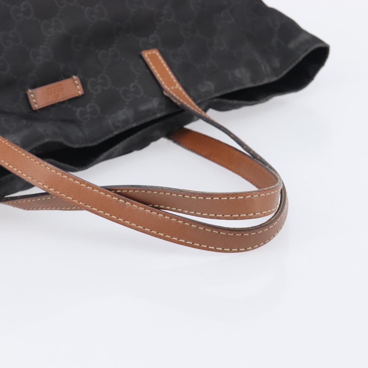 GUCCI GG Canvas Tote Bag Nylon Black 282439 Auth 201707