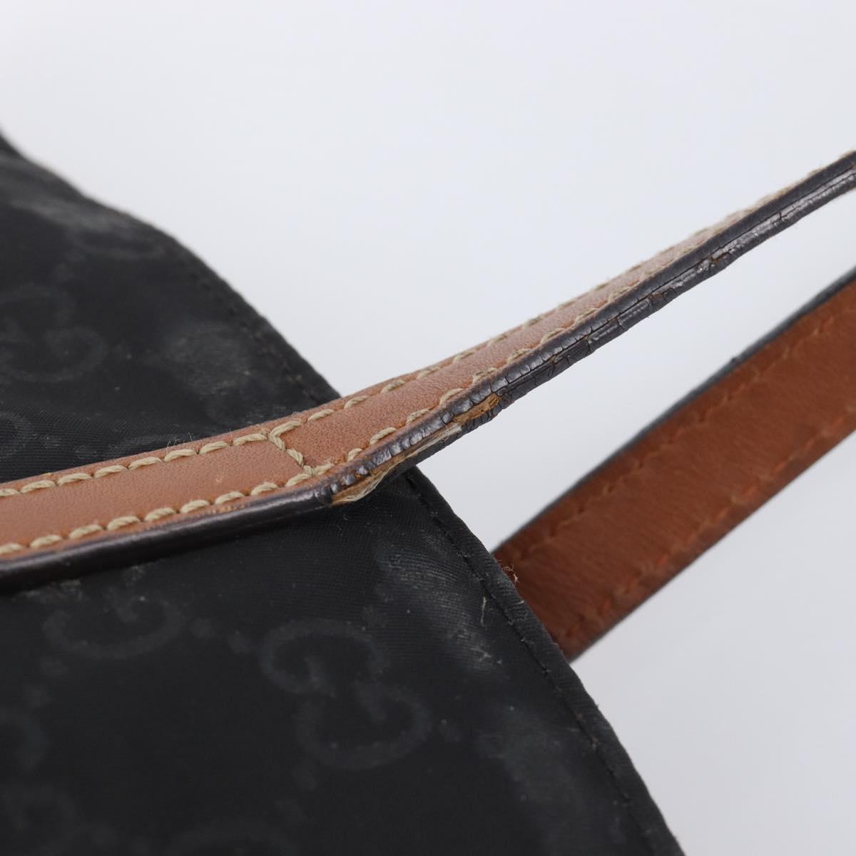 GUCCI GG Canvas Tote Bag Nylon Black 282439 Auth 201707