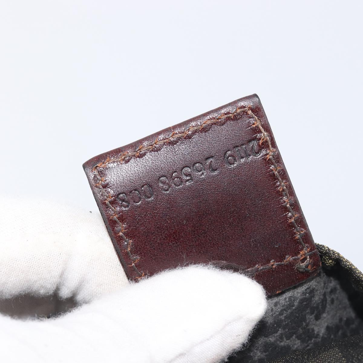 FENDI Zucca Canvas Hand Bag Black Brown Auth 201710