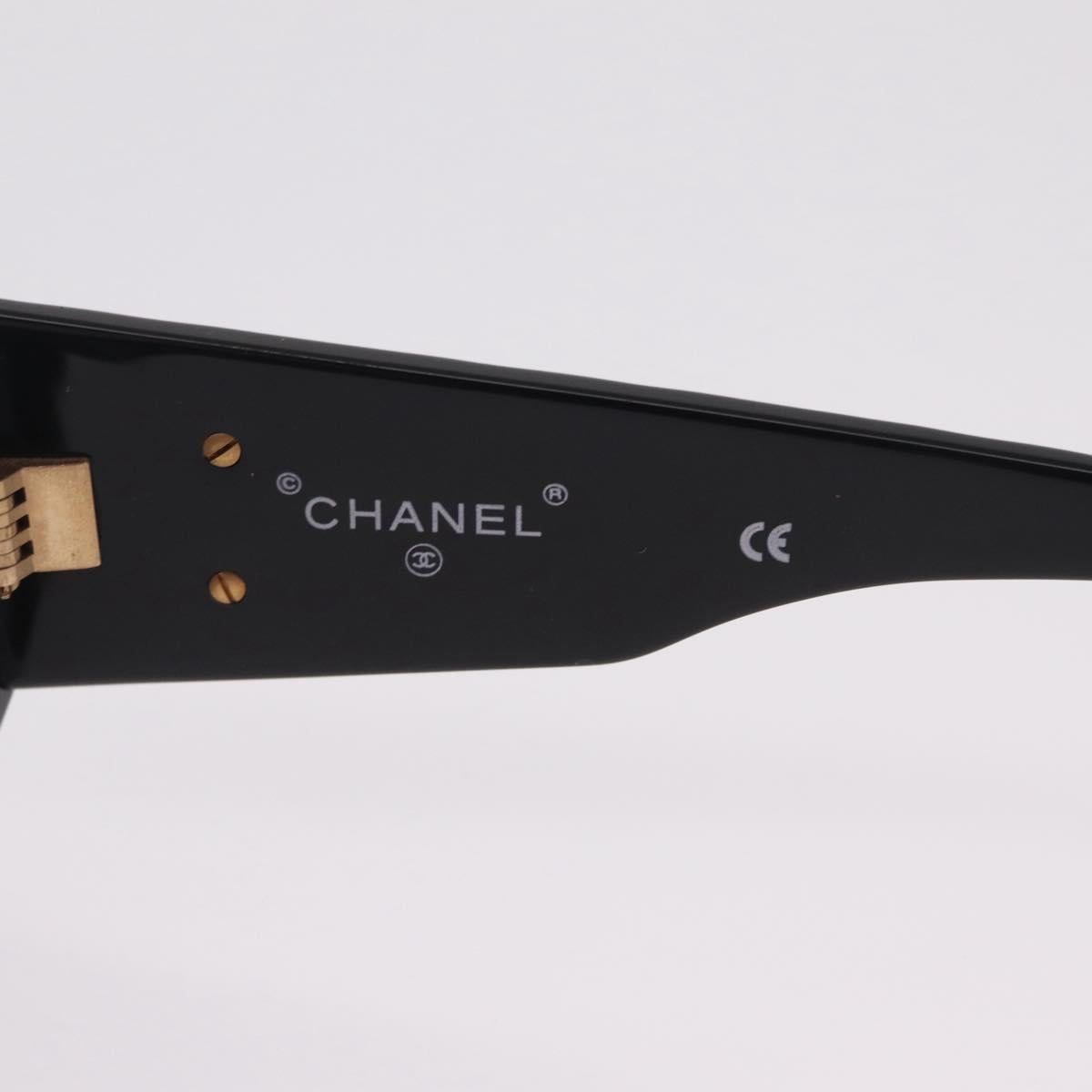 CHANEL Sunglasses metal Black CC Auth 201729M
