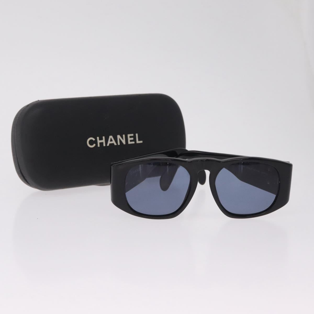 CHANEL Sunglasses metal Black CC Auth 201729M