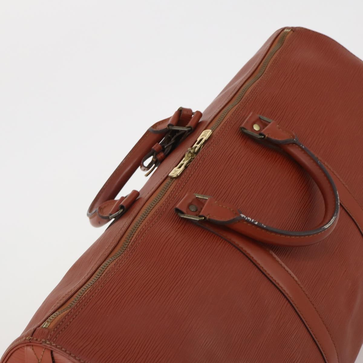 LOUIS VUITTON Epi Keepall 50 Boston Bag Brown M42968 LV Auth 201880