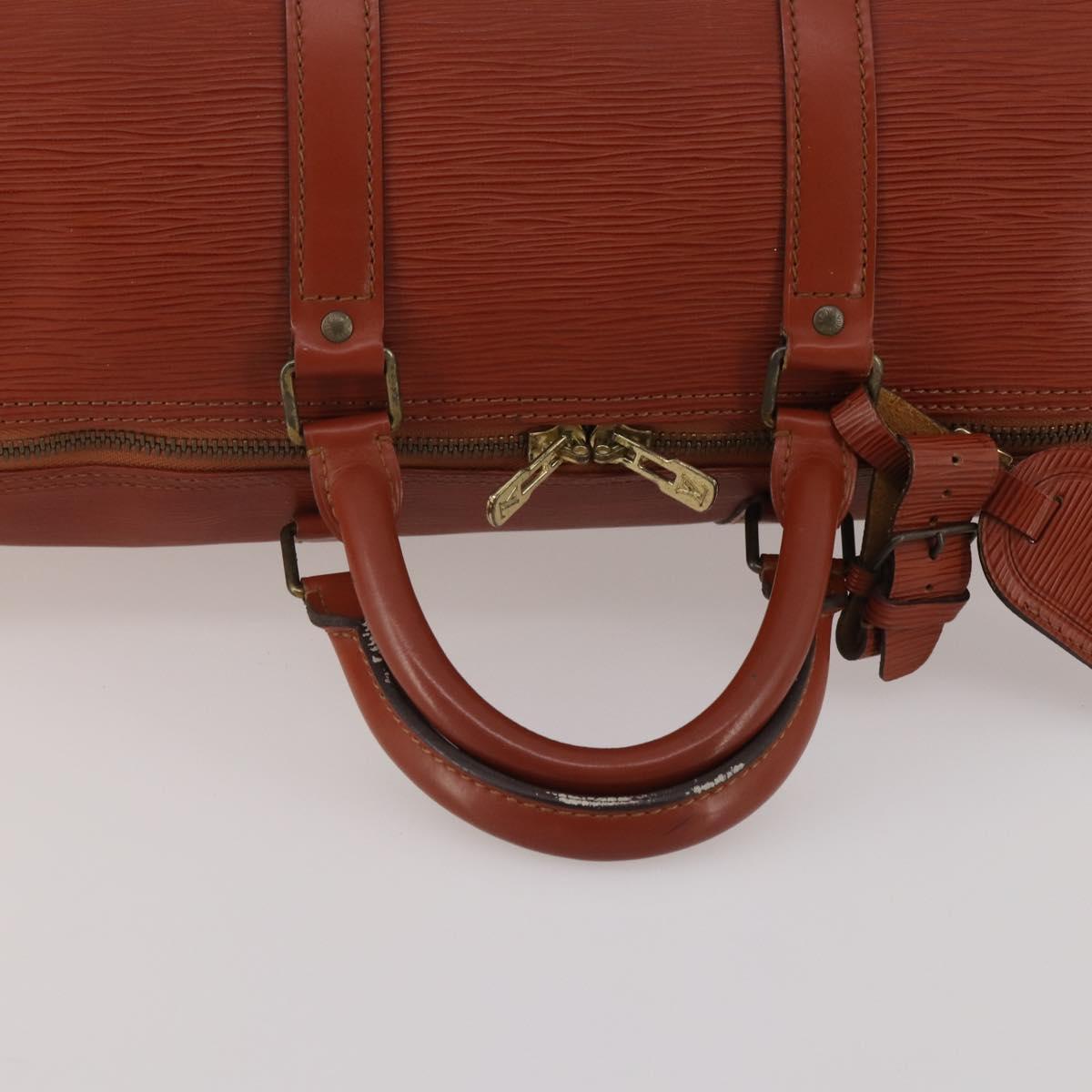LOUIS VUITTON Epi Keepall 50 Boston Bag Brown M42968 LV Auth 201880