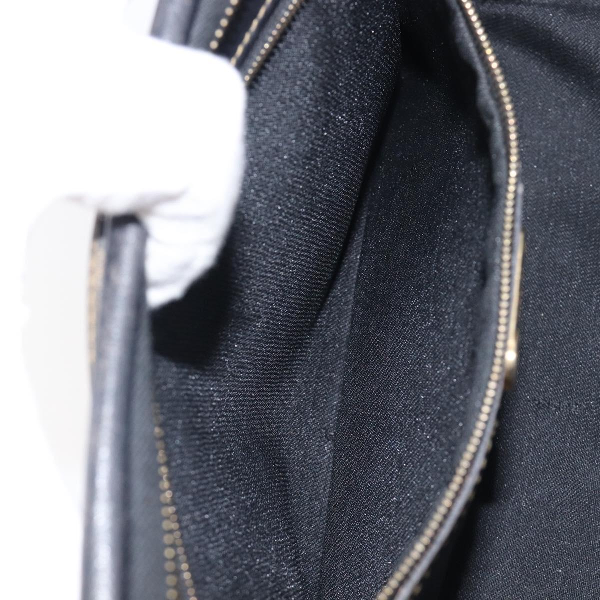 FENDI Pecan Canvas Boston Bag PVC Black Brown gold Auth 201881A