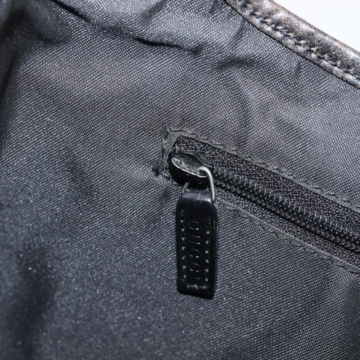 GUCCI GG Canvas Jackie Shoulder Bag Black Silver 001 3306 Auth 201888