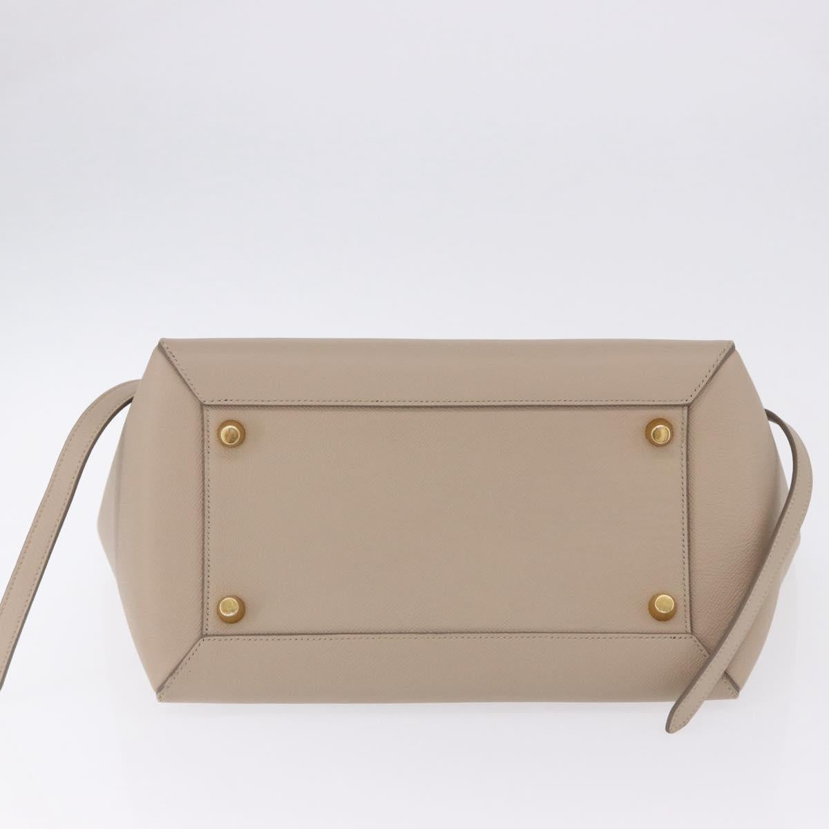 CELINE Belt Bag Hand Bag Leather Beige Gold Auth 201889V