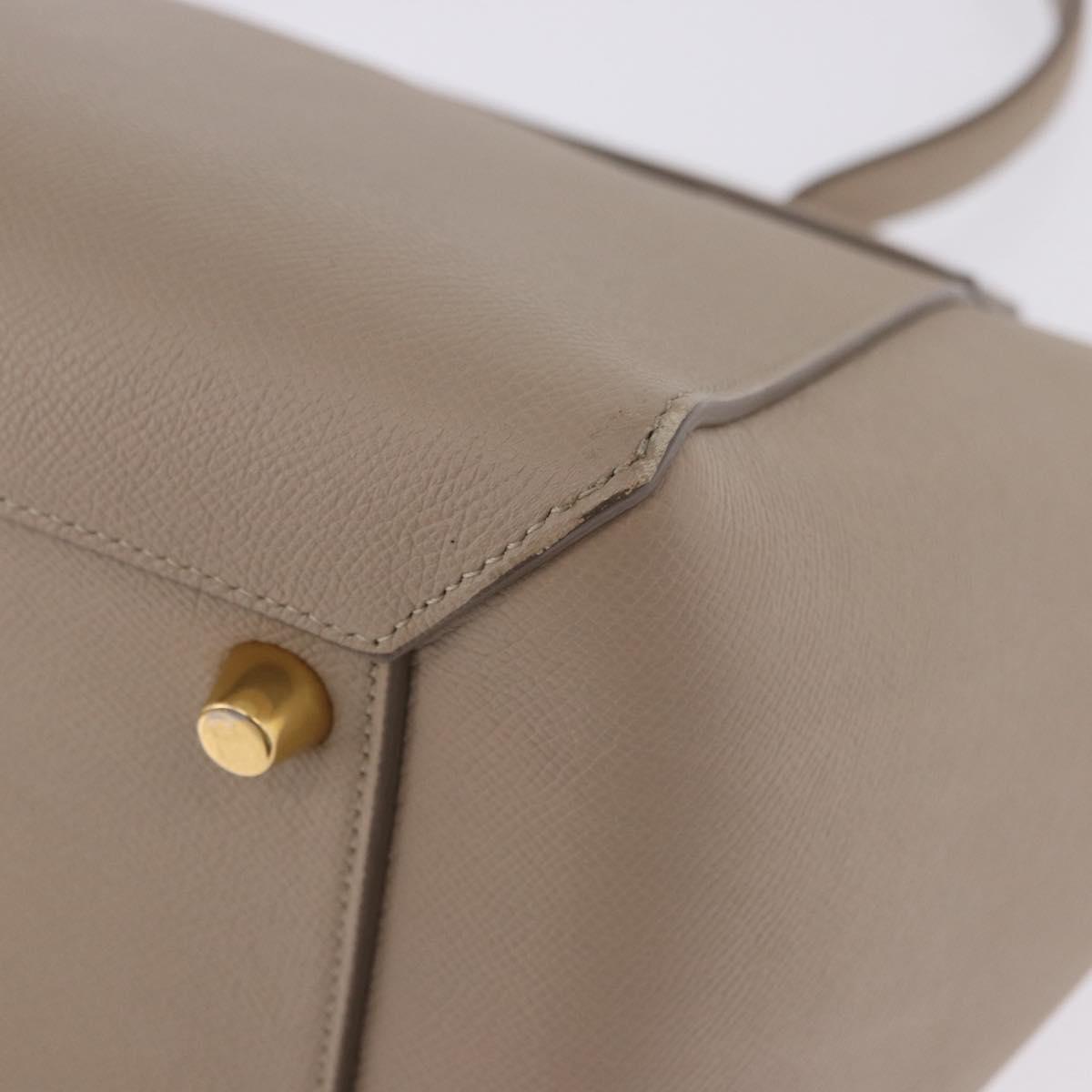 CELINE Belt Bag Hand Bag Leather Beige Gold Auth 201889V