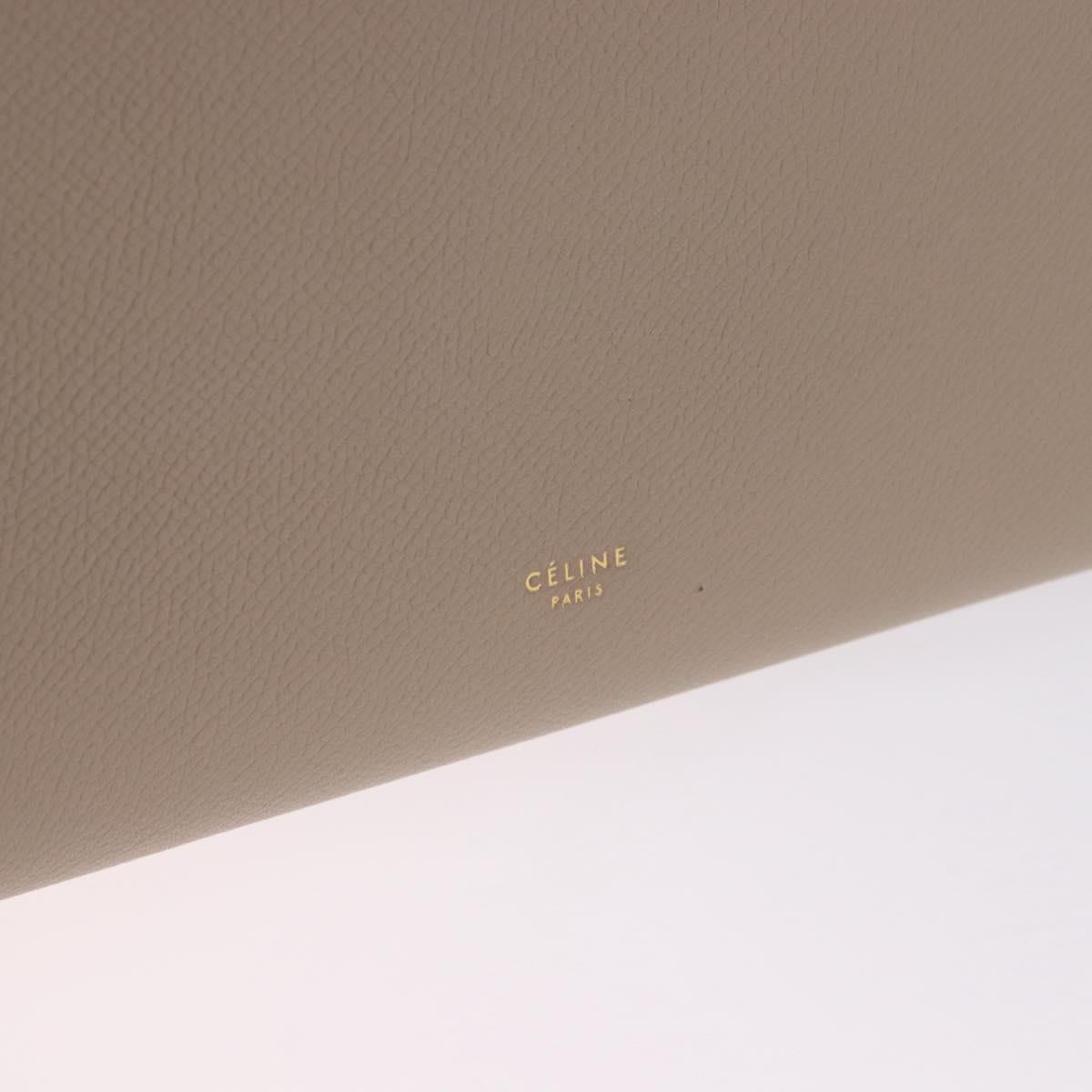 CELINE Belt Bag Hand Bag Leather Beige Gold Auth 201889V
