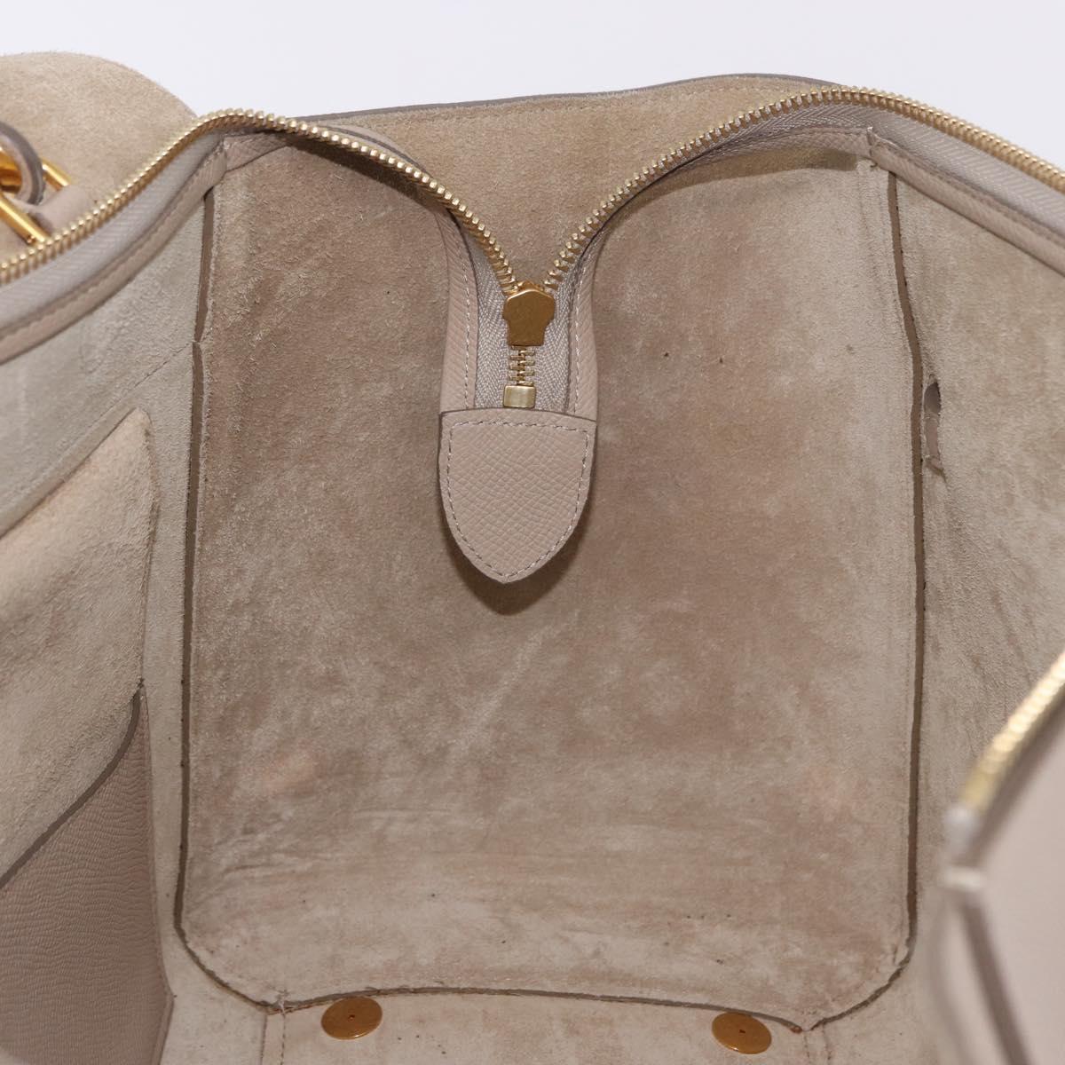 CELINE Belt Bag Hand Bag Leather Beige Gold Auth 201889V