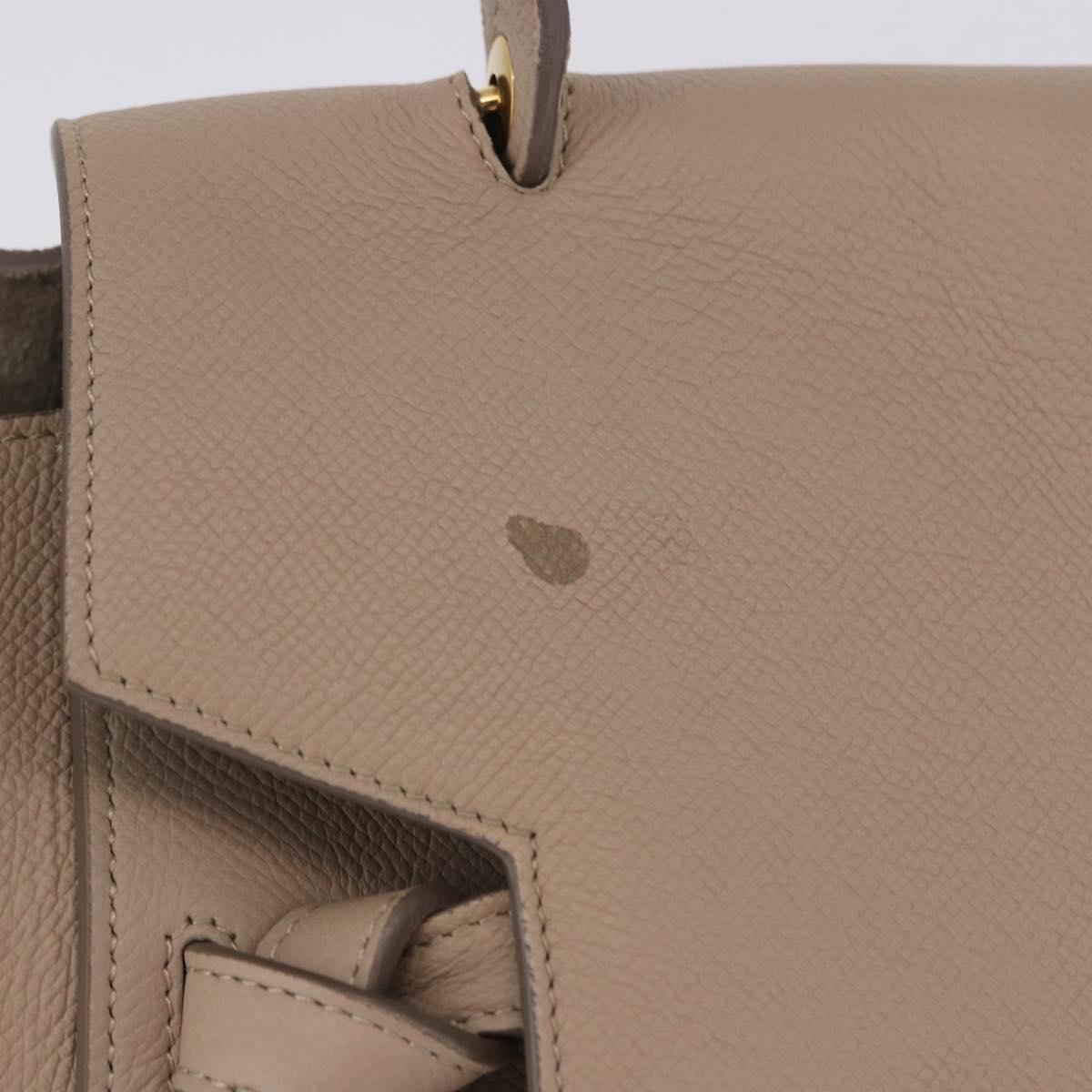 CELINE Belt Bag Hand Bag Leather Beige Gold Auth 201889V