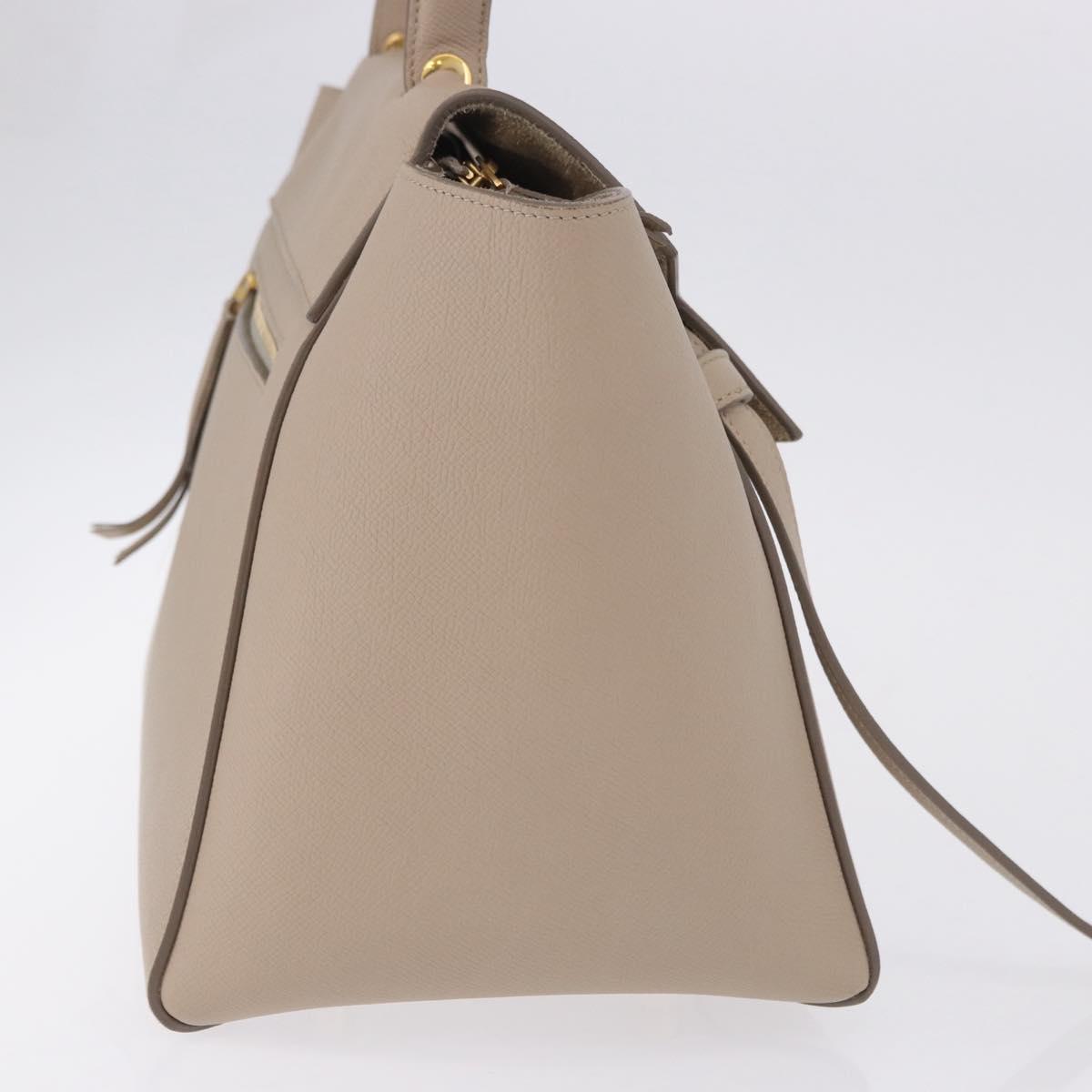 CELINE Belt Bag Hand Bag Leather Beige Gold Auth 201889V