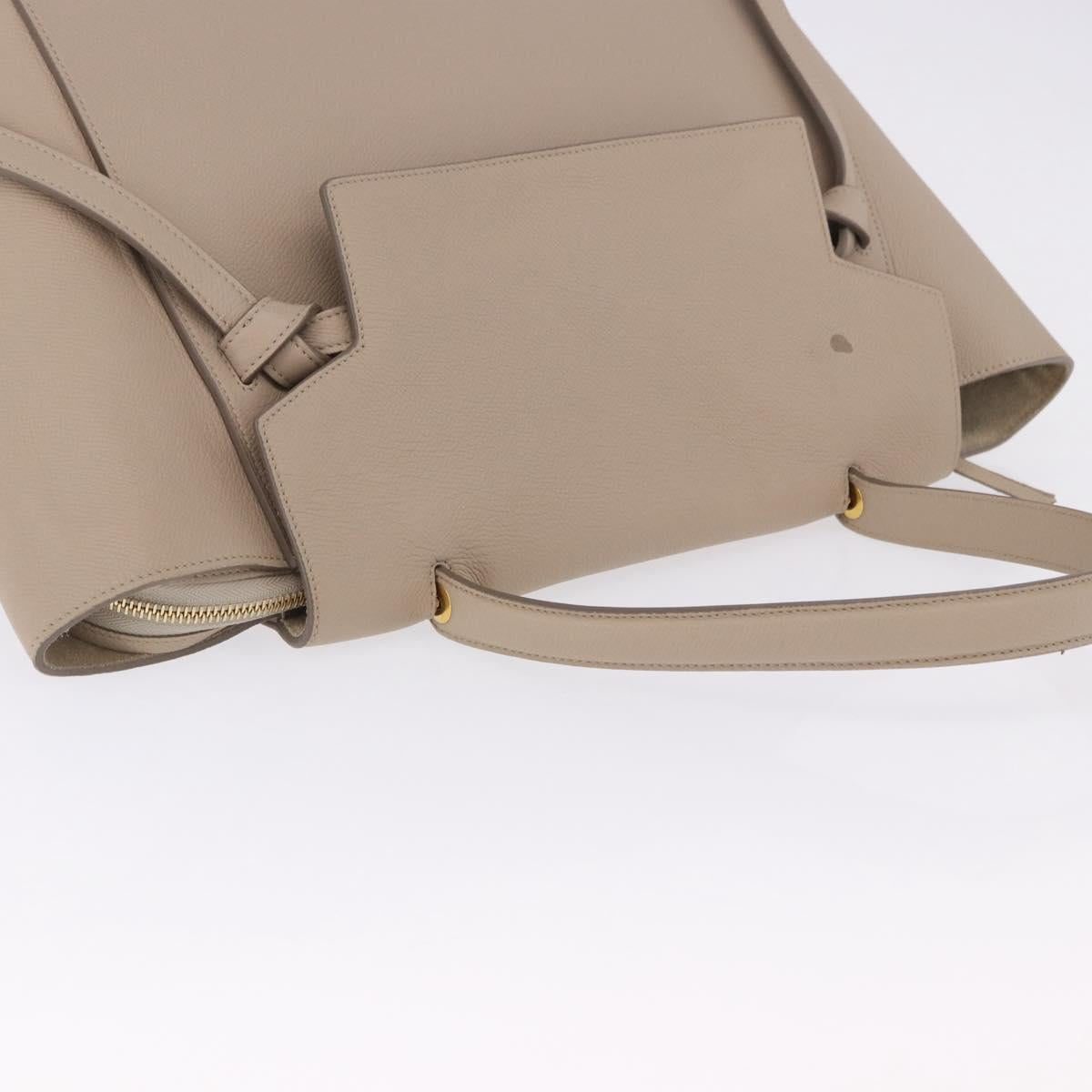 CELINE Belt Bag Hand Bag Leather Beige Gold Auth 201889V